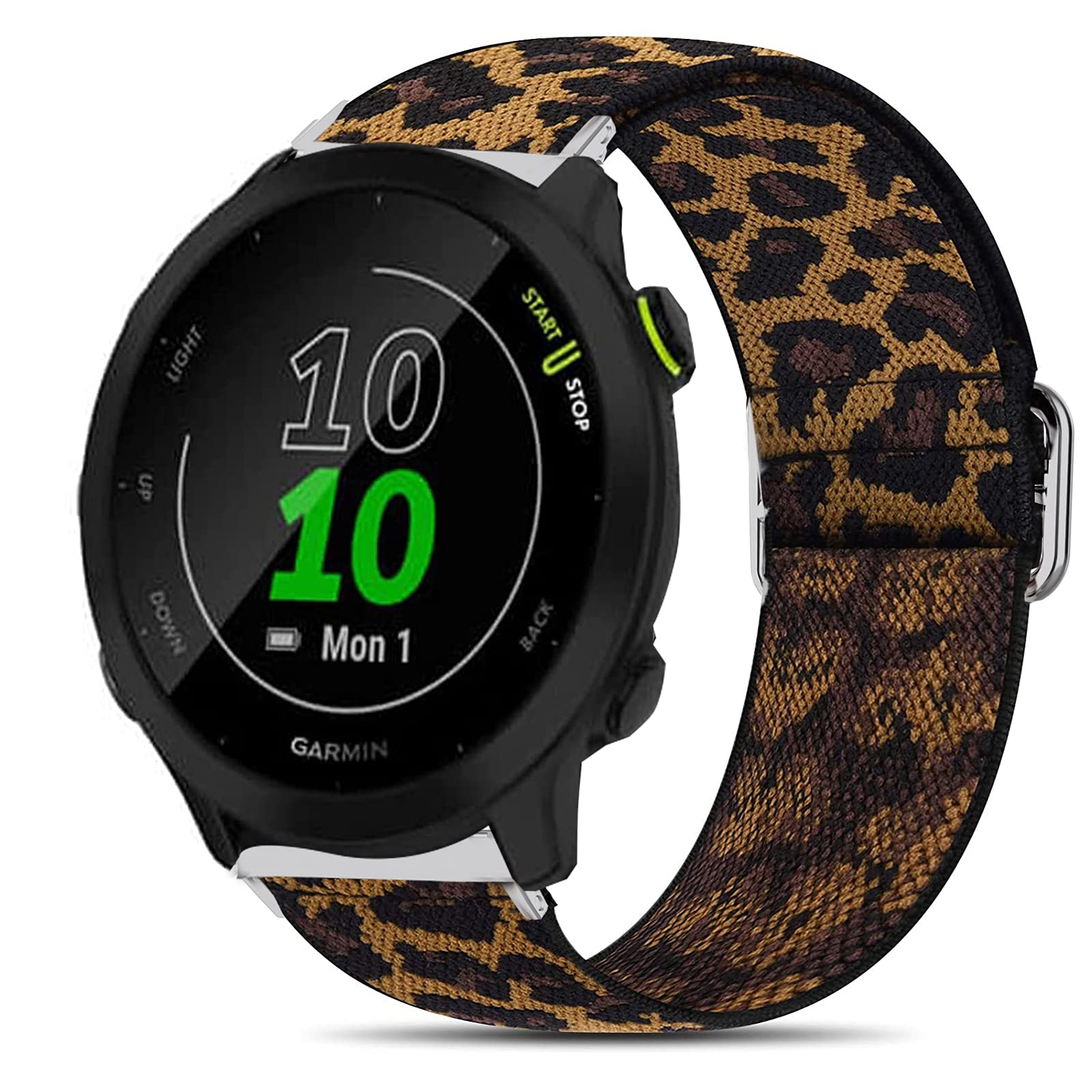 Bracelet Garmin Forerunner 55 anti irritation nylon léopard réglable - 8