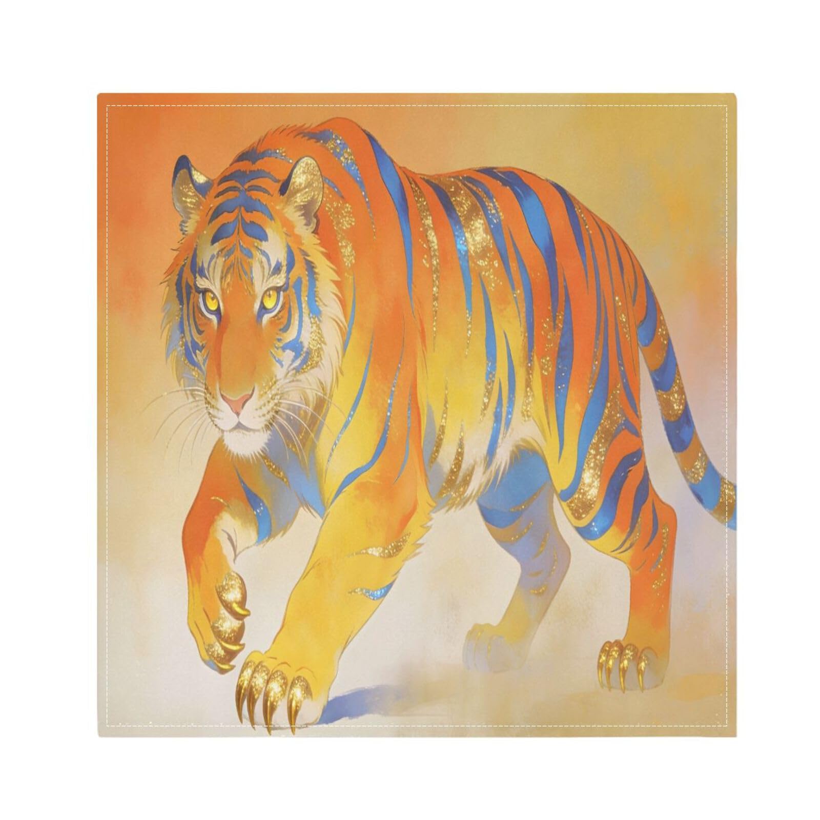 Ttgoth Tigers Cloth Napkin Set of 4 Washable & Reusable Dinner Napkins for Dining Table, Banquets, Wedding, Party, 50x50 cm