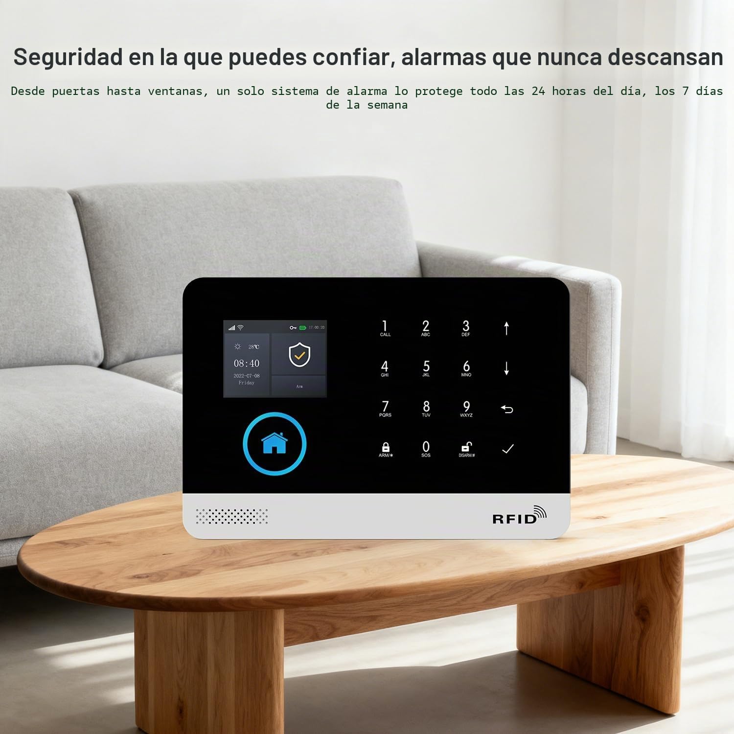 PGST Alarmas para Casa,Kits de Alarma de cámara de Seguridad inalámbrica con Sensor de Puerta y Ventana,Alertas de aplicación Tuya,Cargos mensuales gratuitos
