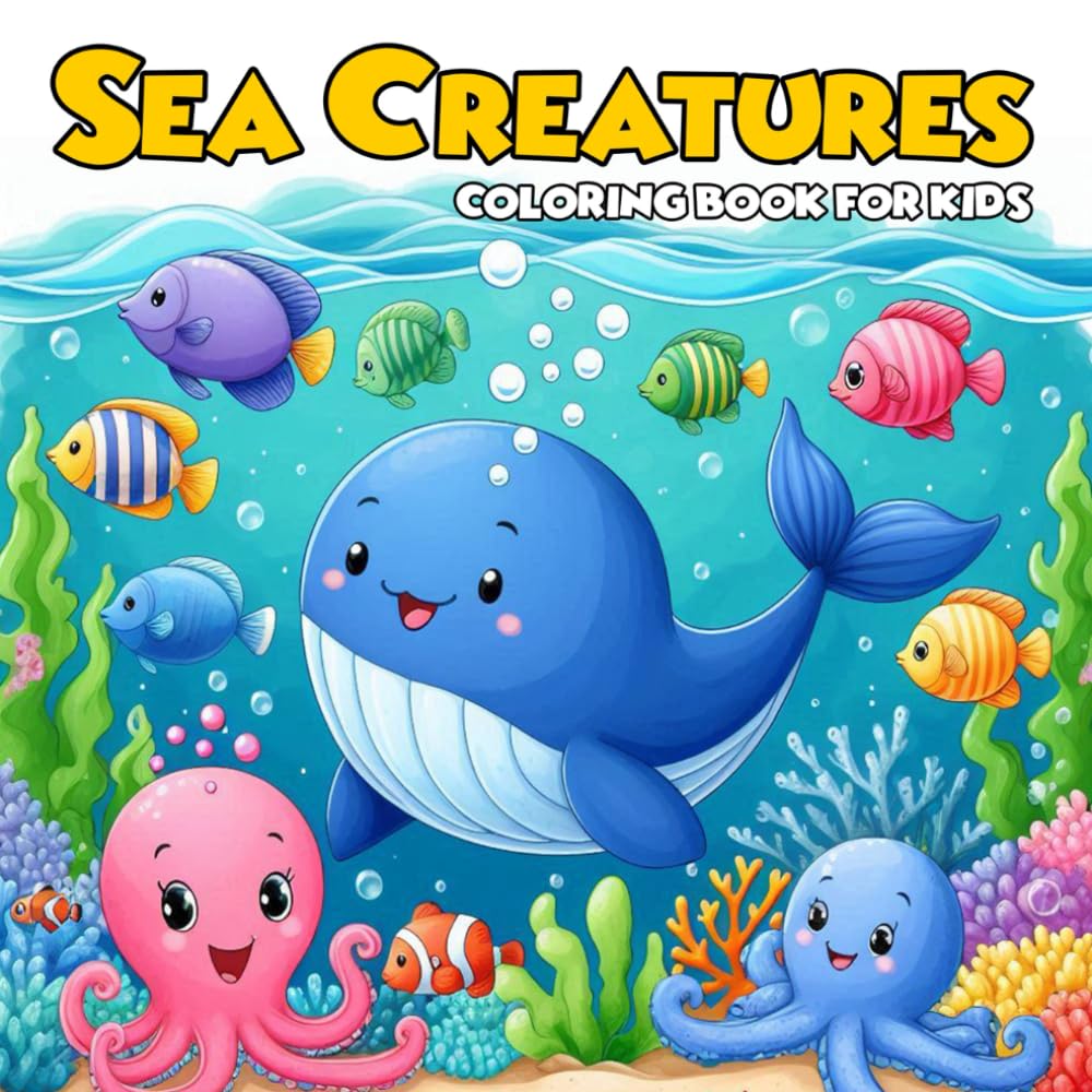Sea Creatures: Coloring Book for Kids