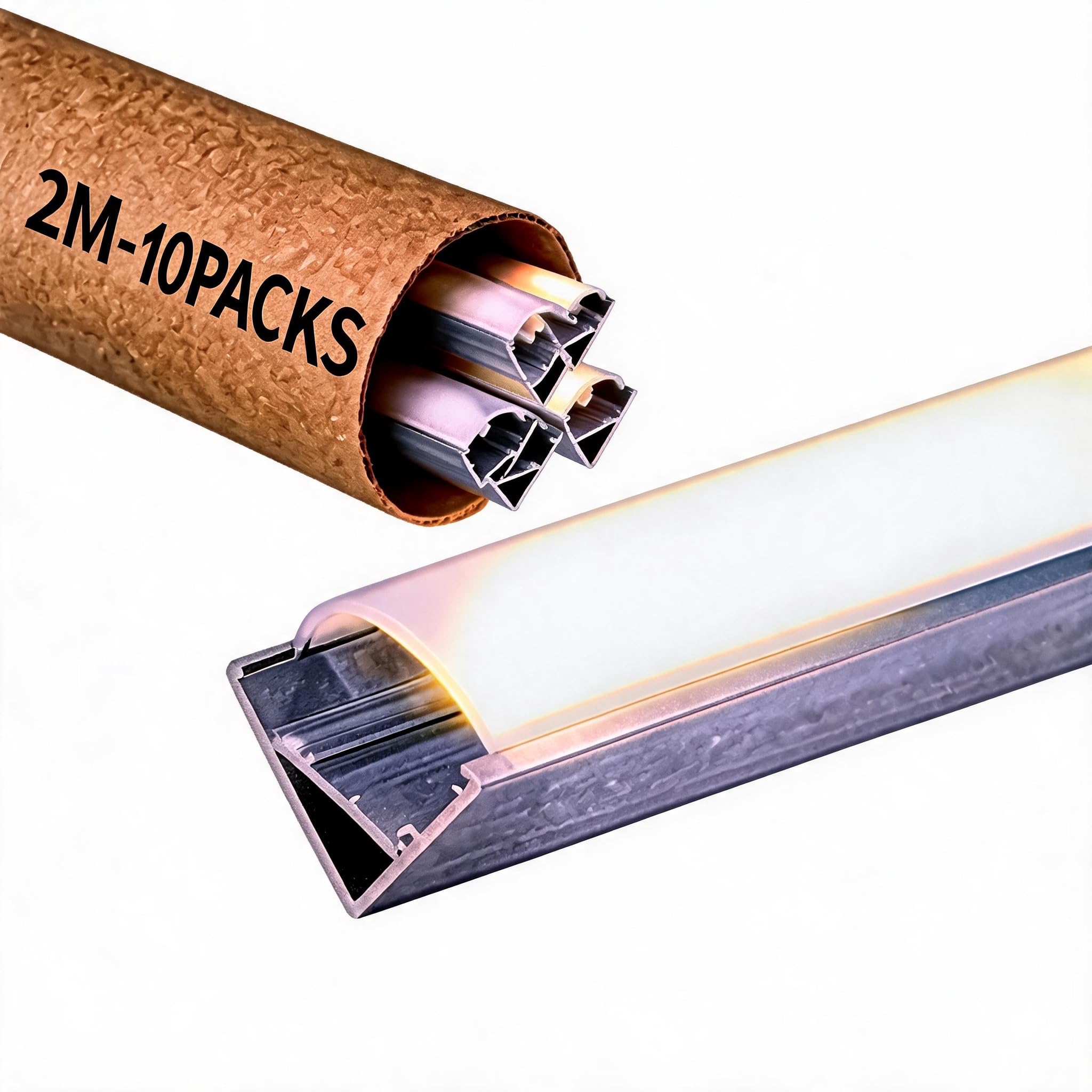 10x 2m LED Alu-Eckprofil (20m Set), 15,8x15,8mm, Silber mit milchweißer Abdeckung, für LED Streifen bis 10,1mm – indirekte Eckbeleuchtung für Wohnraum, Treppenhaus & Flur