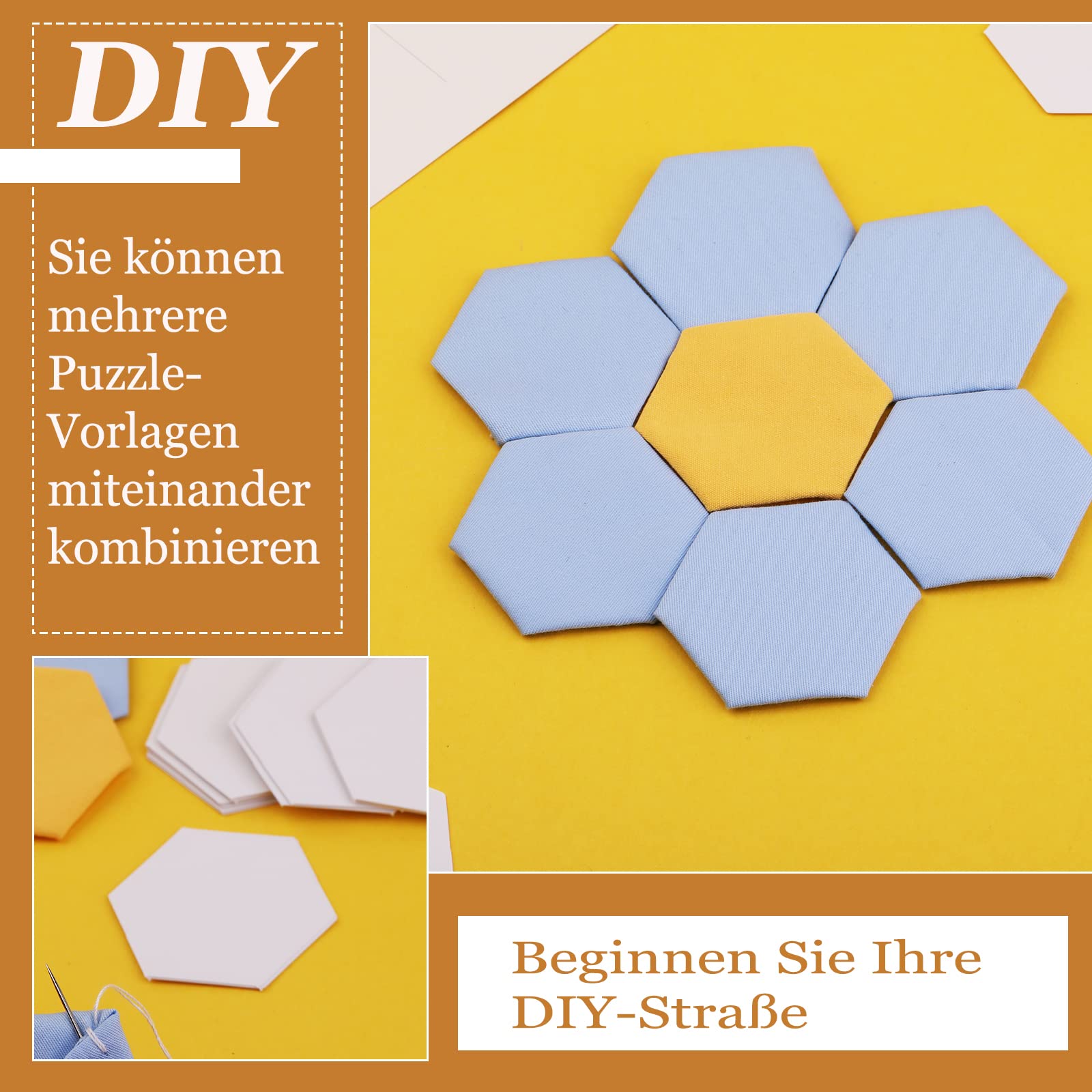 100 Stück Hexagon English Paper Piecing Schablonen, 1-Zoll Quilting Paper Vorlagen zum Patchwork DIY
