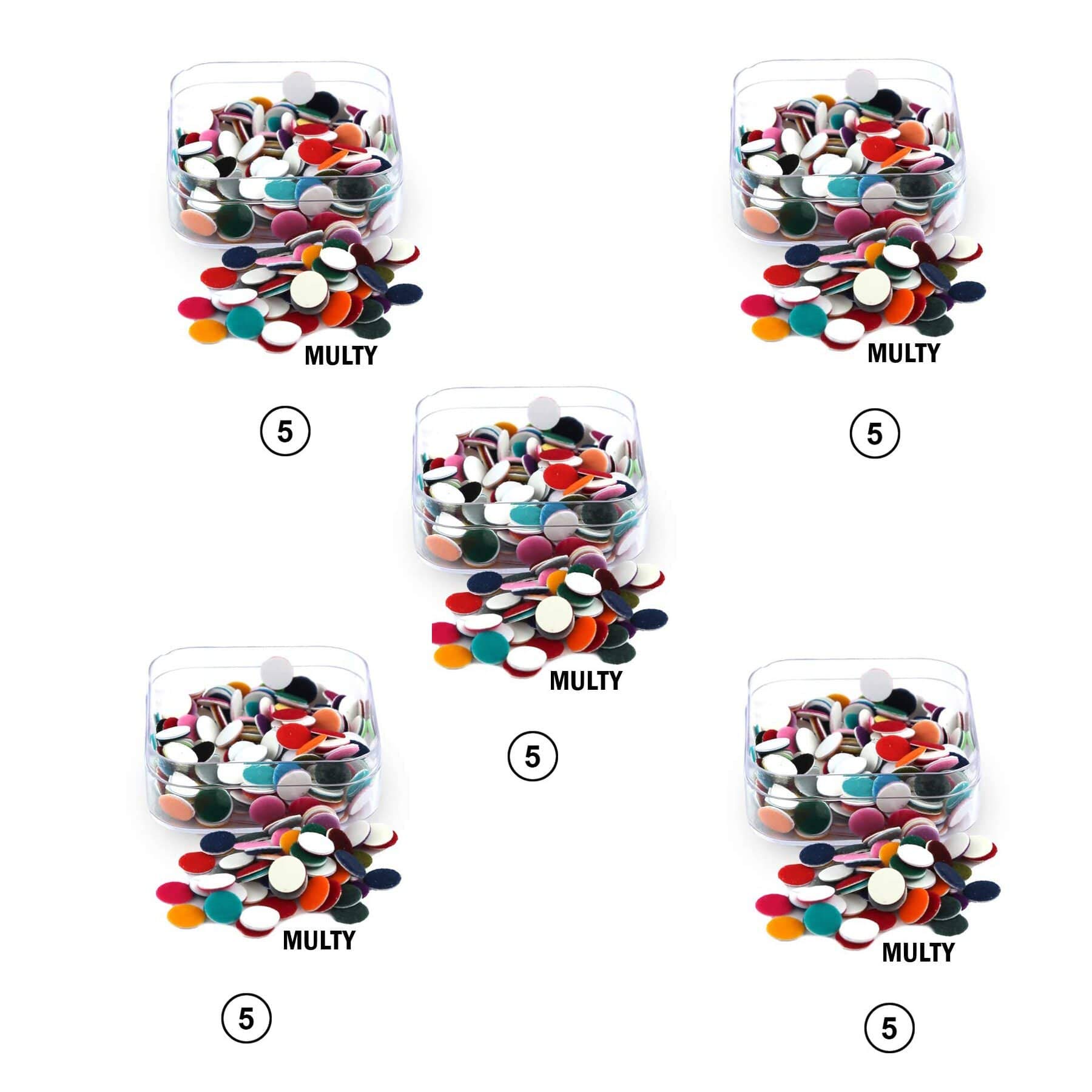 Shree Radhe Wedding EmporiumTikali/Plain Multi Bindi/Kumkum/Tilak Sticker Bindi Multi (No.-5) (Set Of 5 Pcs)