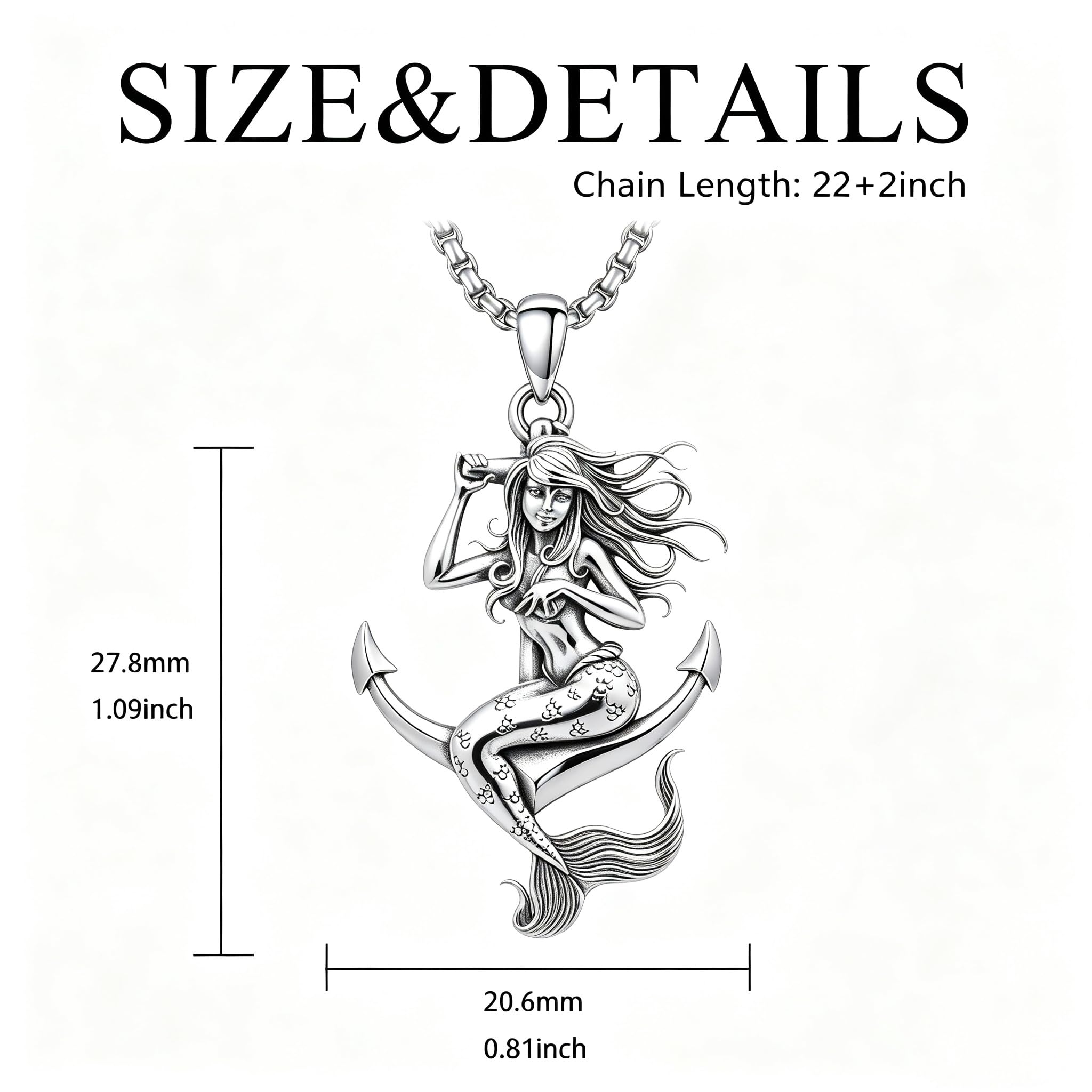 ROMANTICWORK Anker Halskette 925 Sterling Silber Nautischer Seemann Schmuck Geschenk für Damen Herren Weihnachten