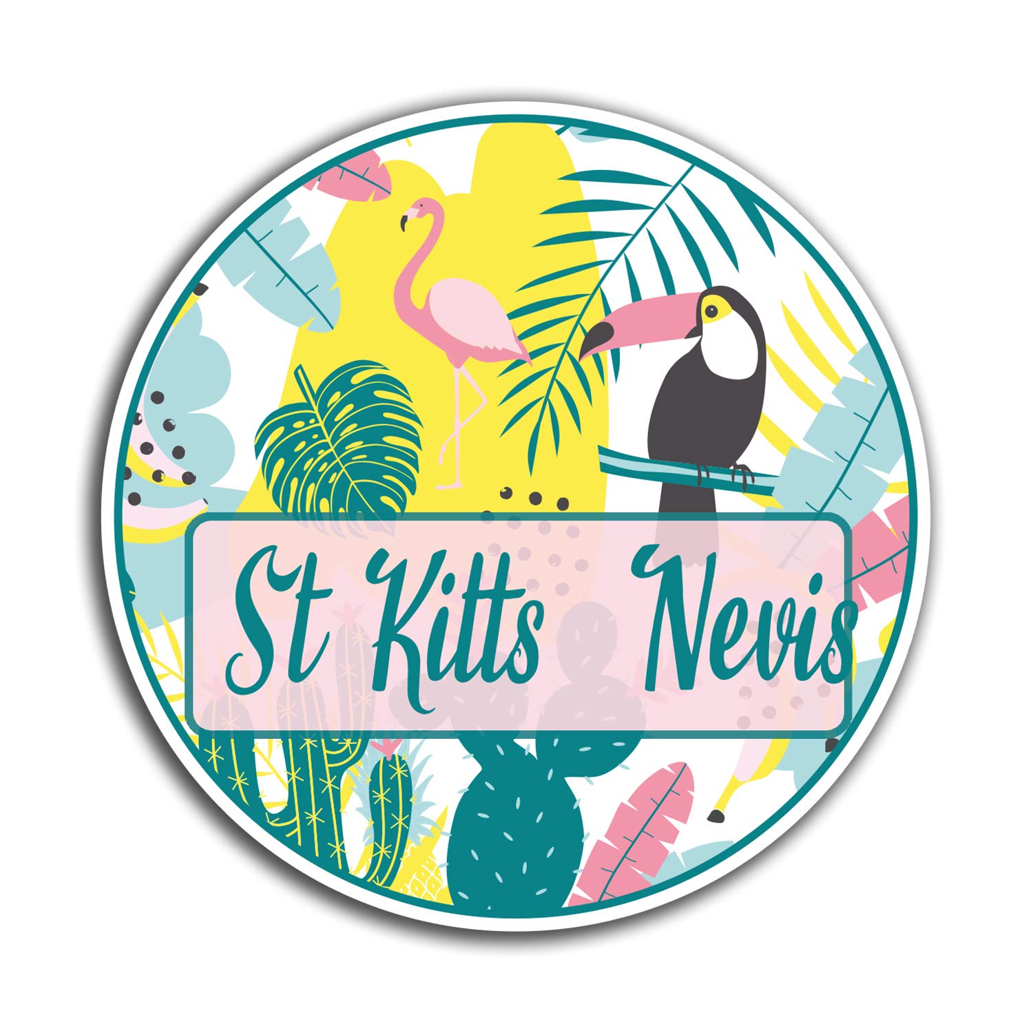 Destination Vinyl Ltd Multi 2 X 10Cm St Kitts Nevis Vinyl Stickers - Travel Sticker Laptop Luggage #23231 (10Cm Wide)