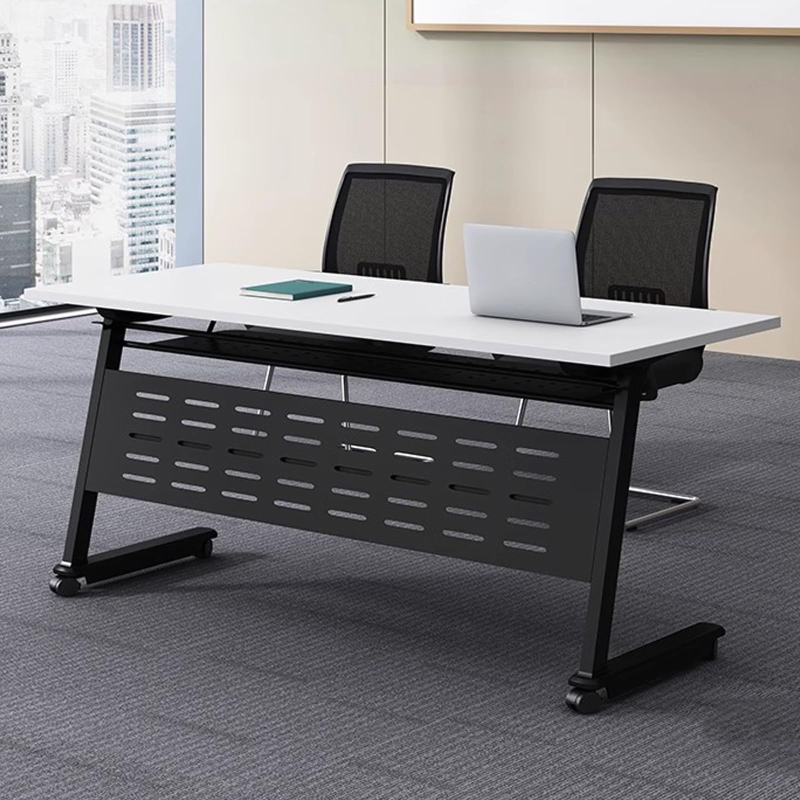 Table De Conférence Pliable, Bureau Mobile À Plateau Rabattable pour Salles De Formation et Mobilier Scolaire, Table pour Centre Multimédia