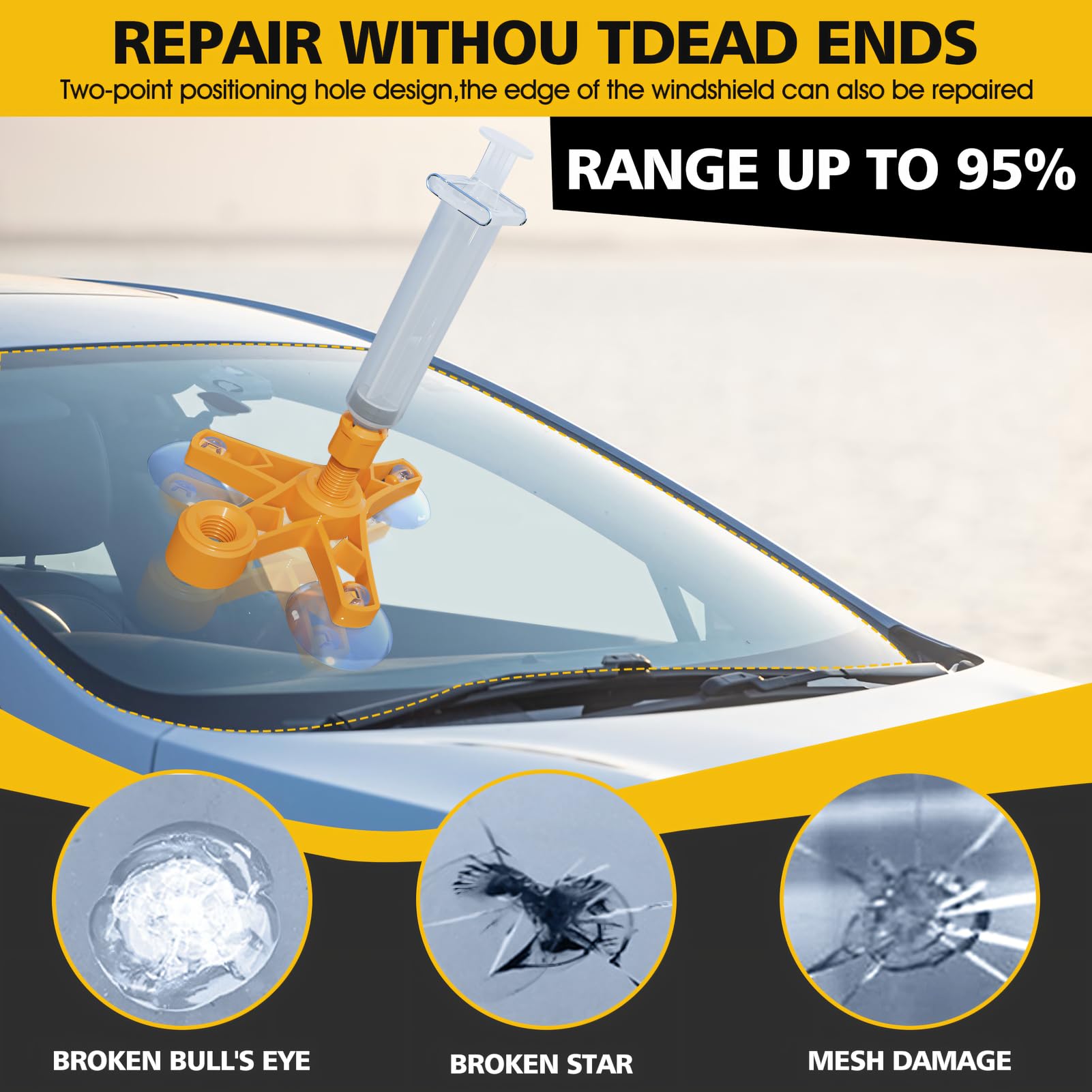 Ripara Scheggiati Auto Kit Riparazione Parabrezza Auto - Ripara Scheggiature E Crepe | Facile Da Usare Colpa Nostra - Foto 3