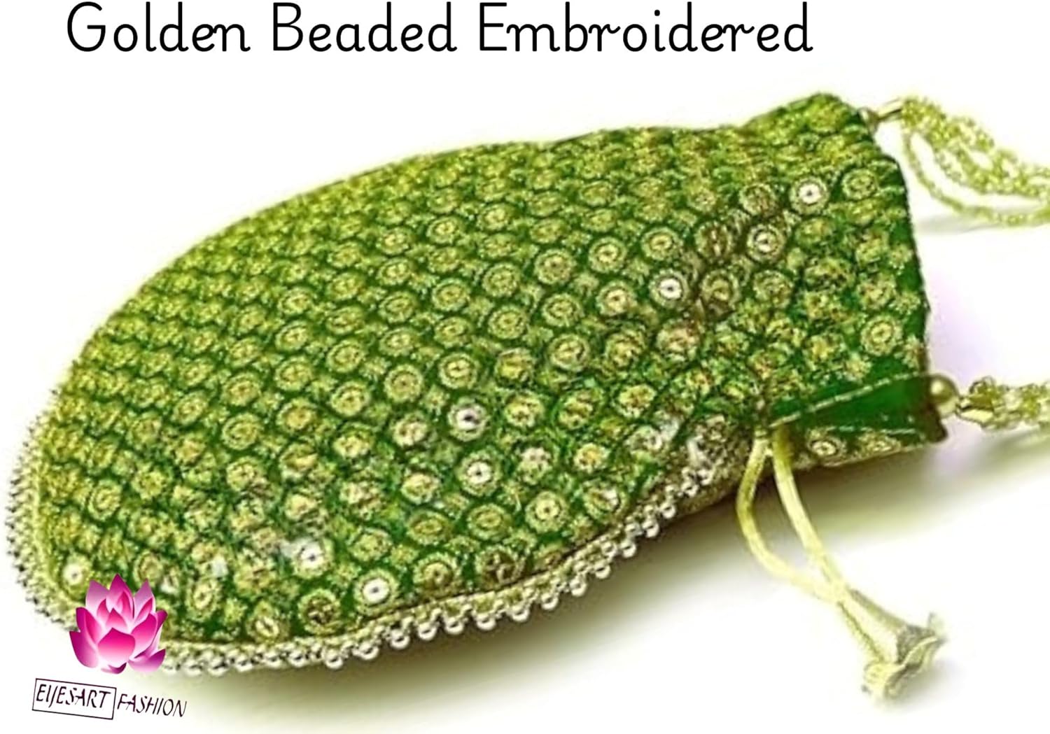 Potli Bag For Women Ethnic Designer Embroidery Work Batwa Pearls Handle With Intricate Bridal Drawstring Stylish Bridal Women - Image 4