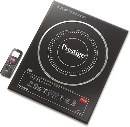 Prestige PIC 2.0 V2(R) 2000-Watt Stainless Steel Induction Cooktop, Black