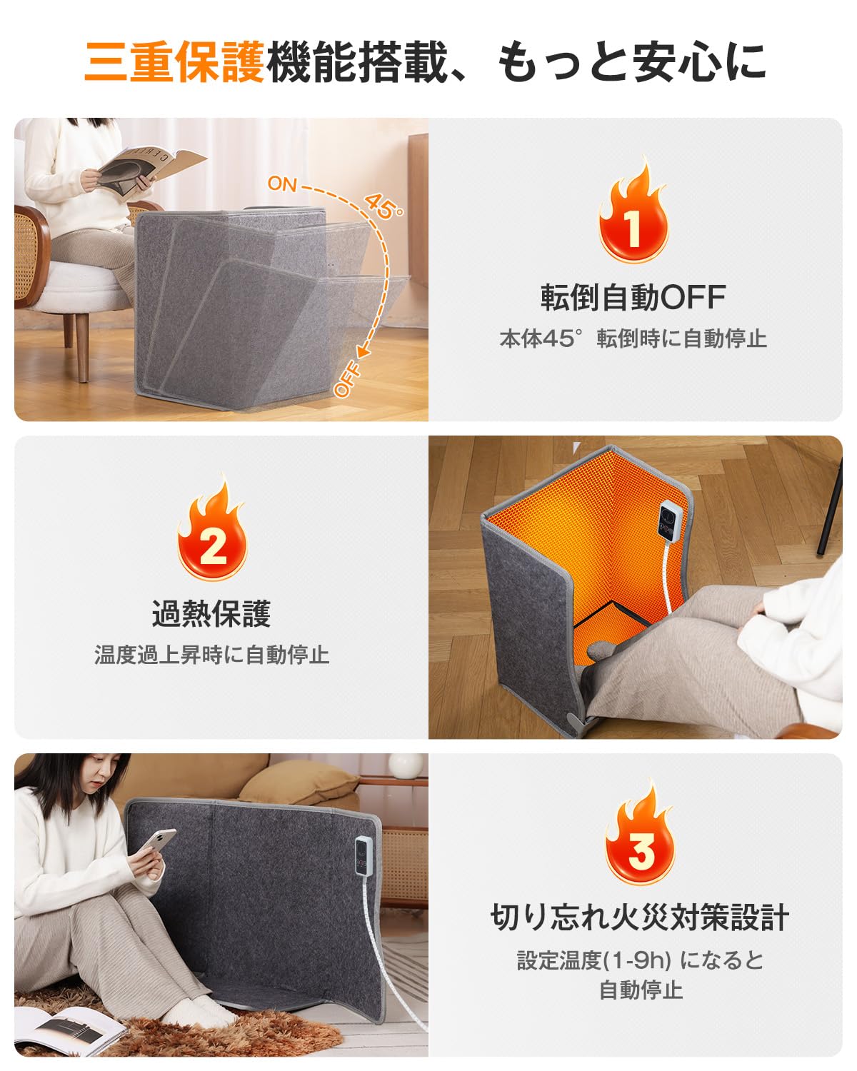 Amazon | 【4面発熱 パネルヒーター pro】高温版85℃ 足元ヒーター