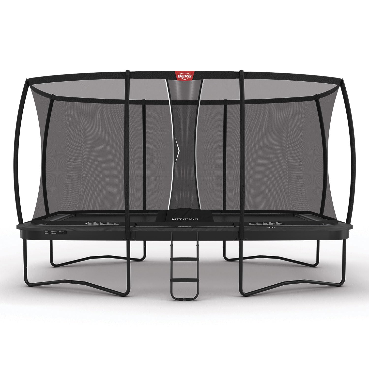 BERG Ultim Elite Regular 500 Grau Gartentrampolin Sicherheitsnetz | Rechteckiges Trampolin 500x300 | Premium Gartentrampolin Outdoor | AirFlow Pro Sprungmatte | TwinSpring Federn