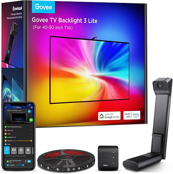 Govee TV Backlight 3 Lite with Fish-Eye Correction Function Sync to TVs