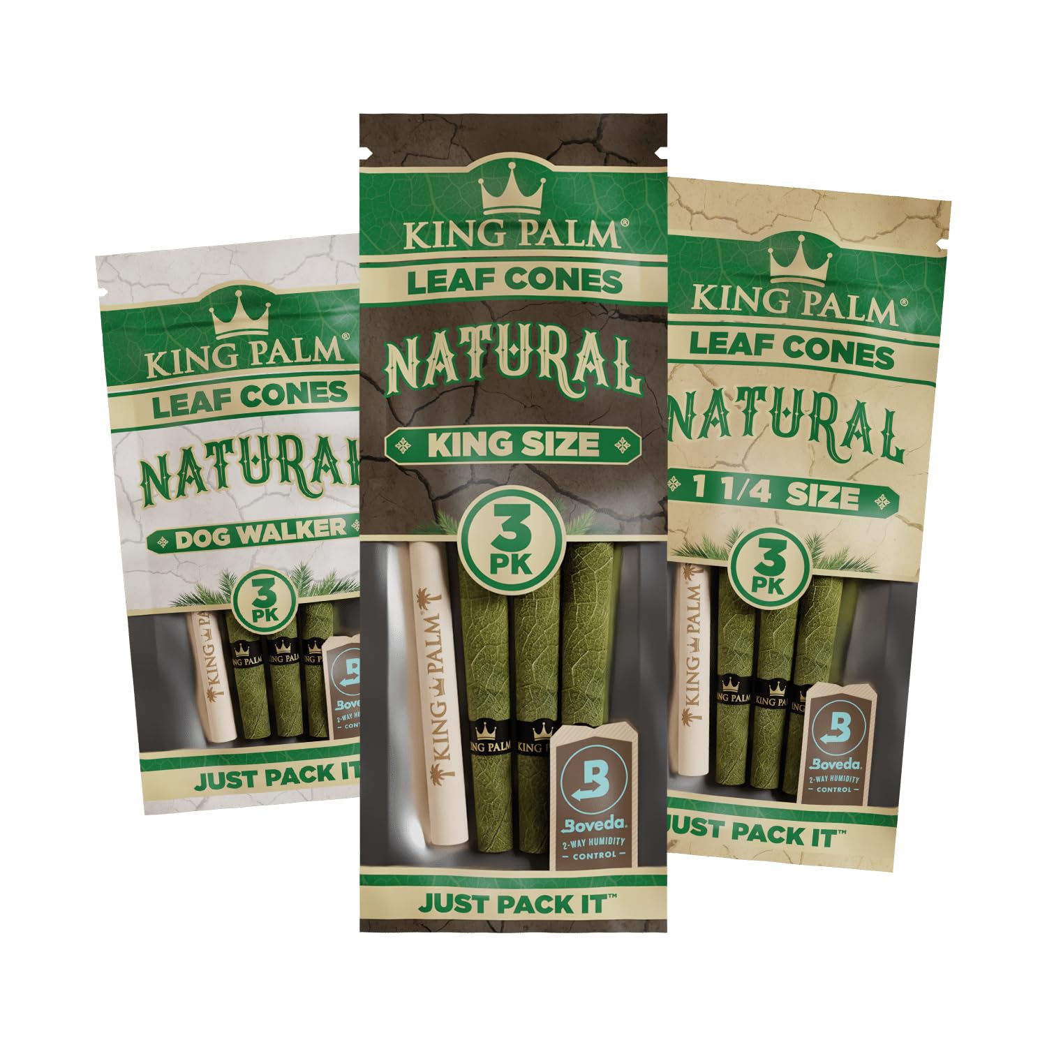 King Palm | 9 Natural Palm Leaf Roll Bundle | 3 Sizes | Dogwalkers (70mm) - 1 ¼ Size (84mm) - King Size (109mm)