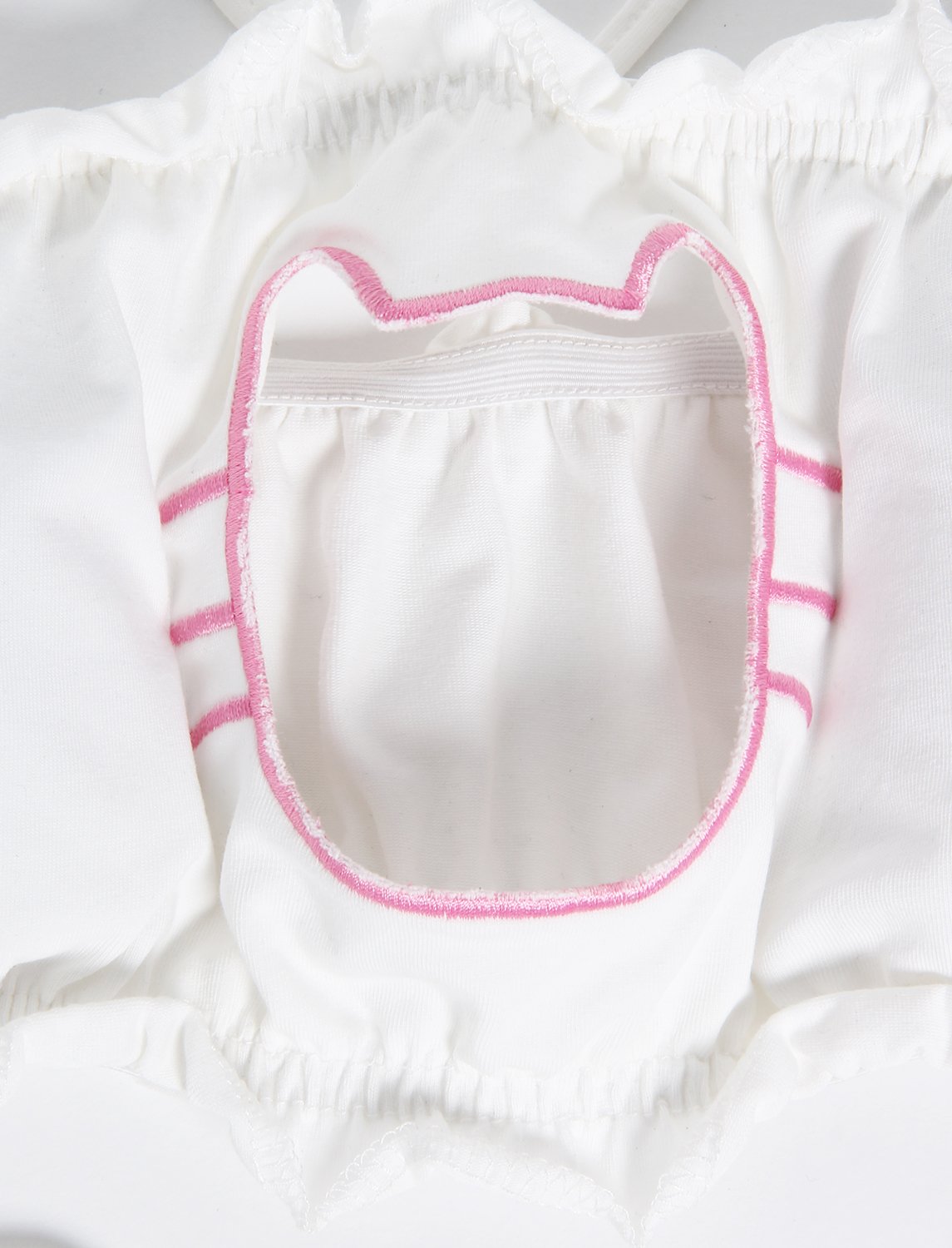 JustinCostume Women's Cosplay Lingerie Set Kitten Keyhole Cute Sexy Outfit: Small White