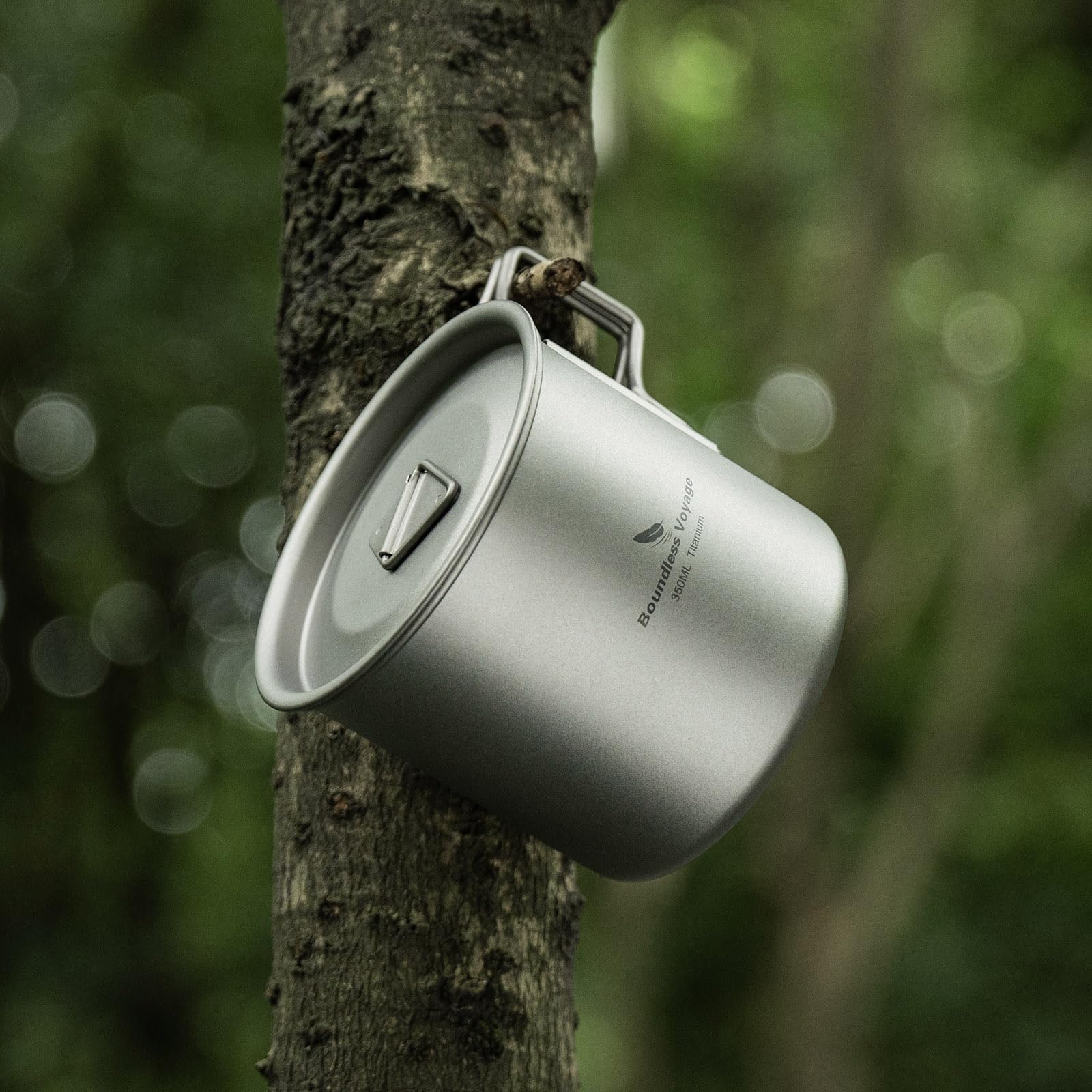 Boundless Voyage Ti3058D-350ml - Tazza da campeggio in titanio a strato singolo, per tè e caffè, ultraleggera, per viaggi all'aperto, 220 ml, 350 ml, 500 ml