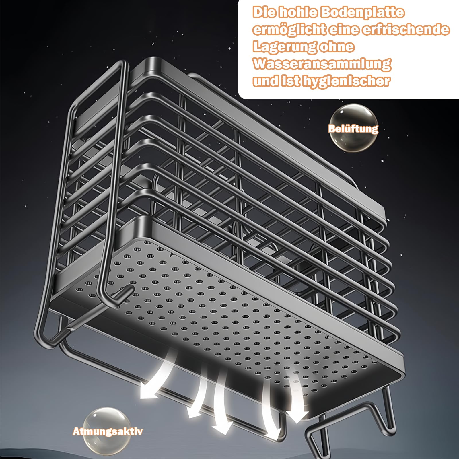 Porta posate, contenitore per utensili da cucina, porta posate a parete, adesivo senza tracce in acciaio al carbonio, contenitore per posate e utensili da cucina (nero)