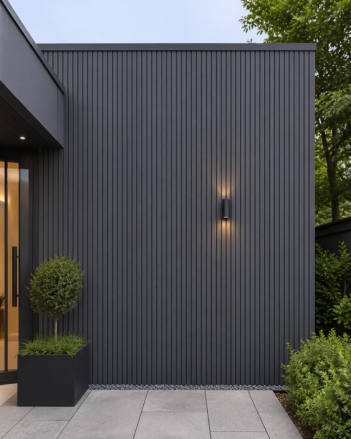 Kelsey Stores Pack of 6 Composite Outdoor Cladding Panels, Slatted, UV Resistant, Waterproof, 21 x 180cm, for Garden Buildings, Fences & Exterior Walls (Grey 83B)