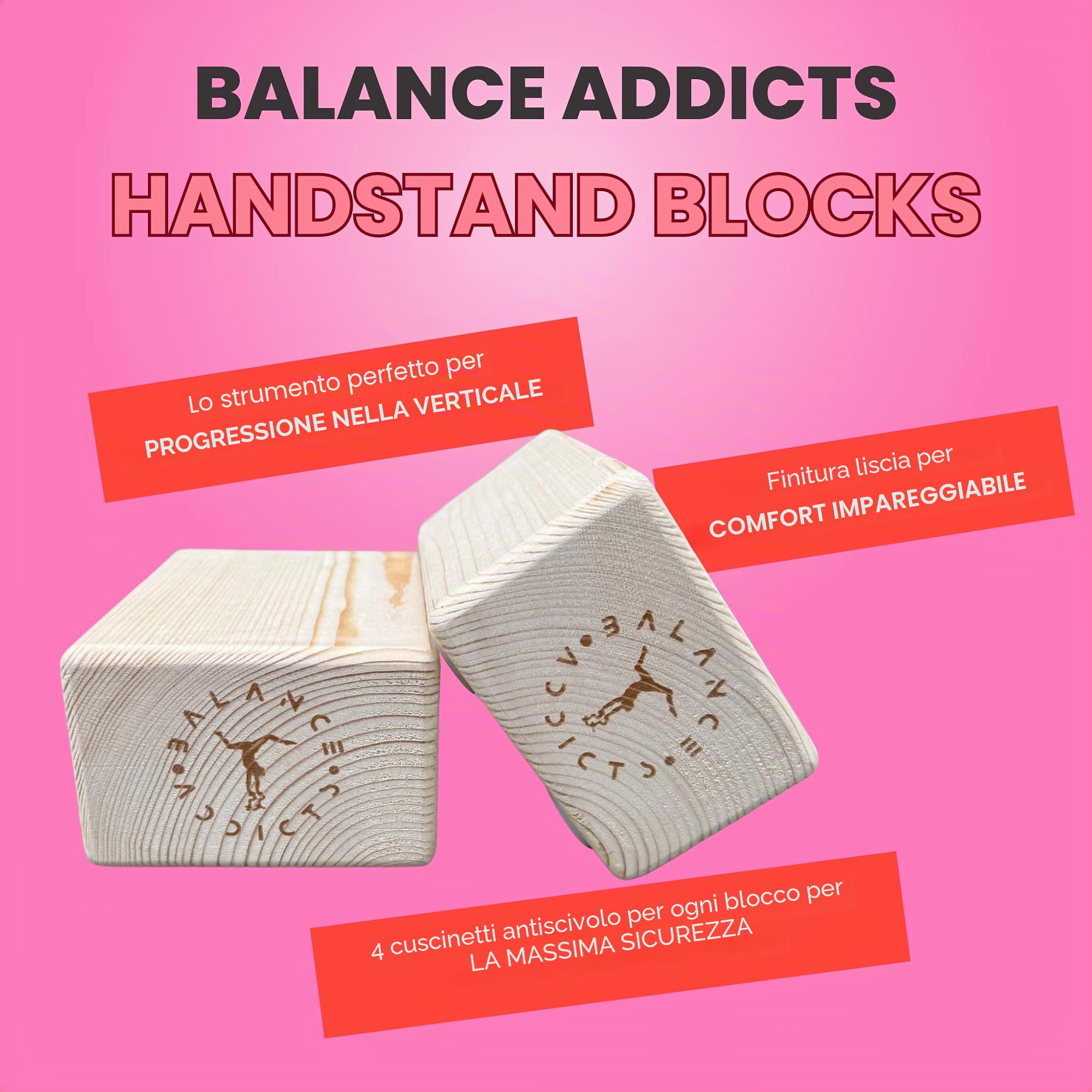 Blocchi di equilibrio per la verticale Balance Addicts | Blocchi di equilibrio per la verticale, ideali per la ginnastica, la ginnastica ritmica e lo yoga, per migliorare la forza