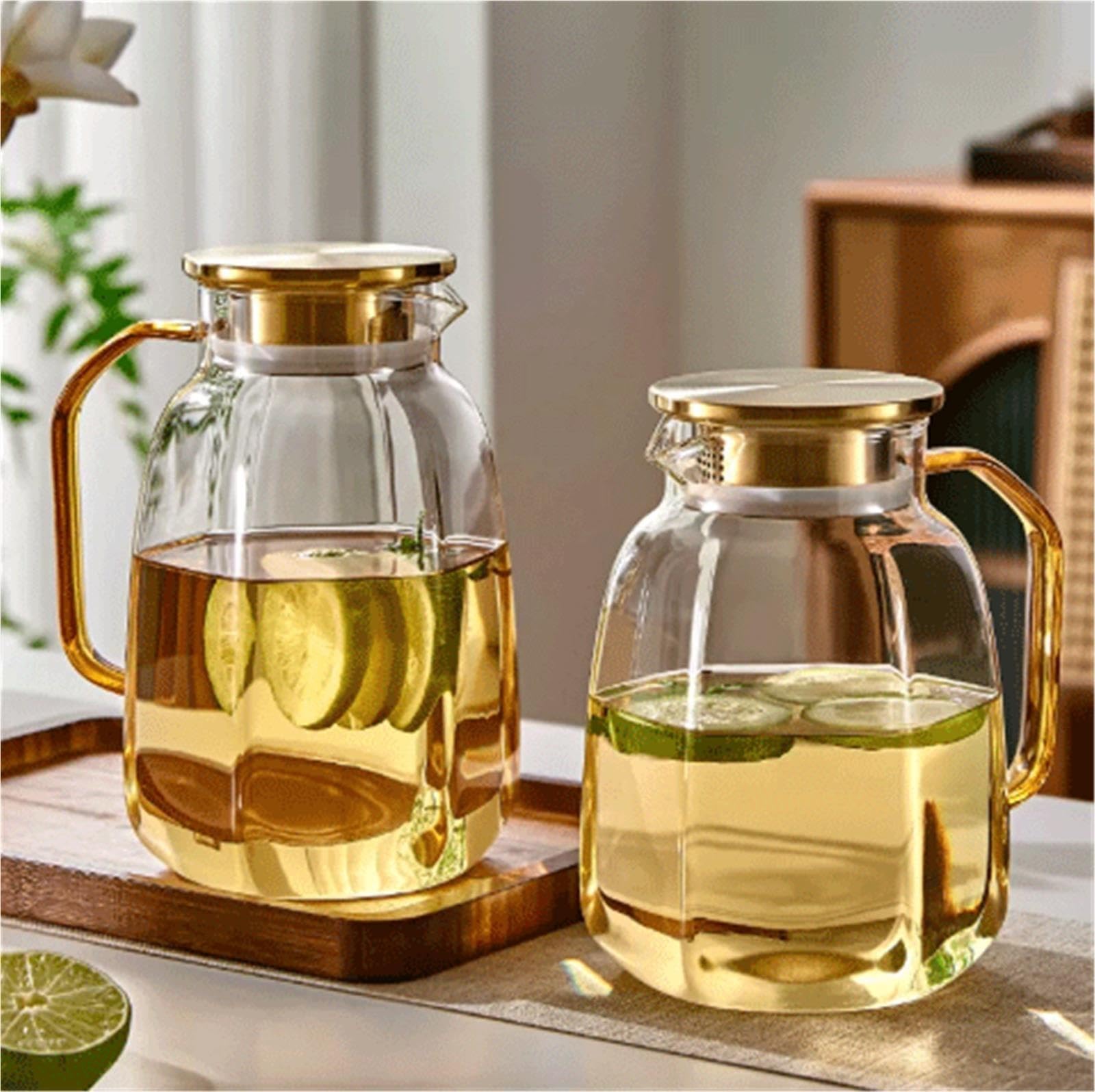 Pichet d'eau en verre hexagonal for usage domestique Carafe d'eau(Moyen)