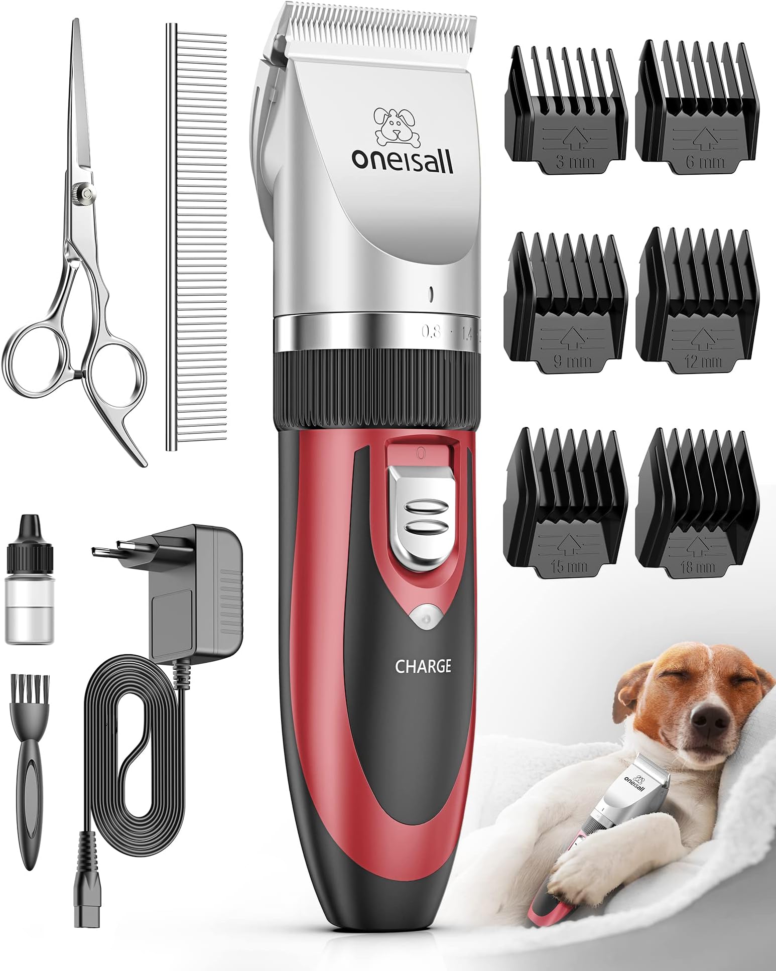 FuzzyFix Hundeschermaschine – Leise, Mit LED-Licht, 2 Geschwindigkeiten, Kabellos, Inkl. Zubehör-Box