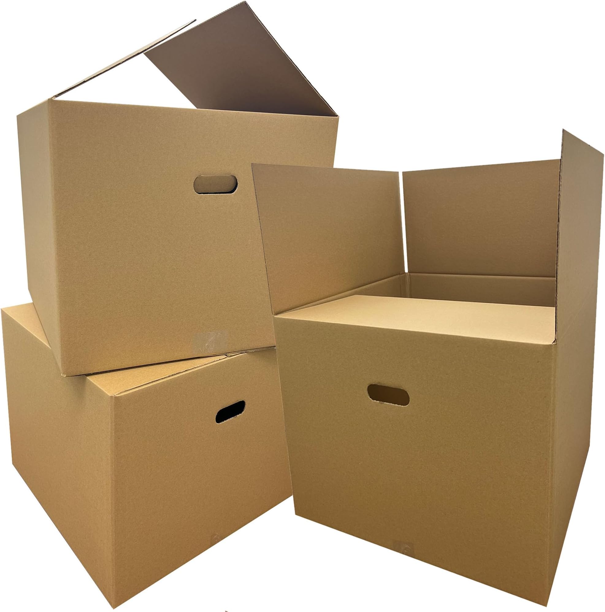 Fully Plain Extra Large Strong Cardboard Storage Packing Moving House Boxes Great For Shipping With Special Carry Handles 53cm x 53cm x 41cm 115 Litres (5)