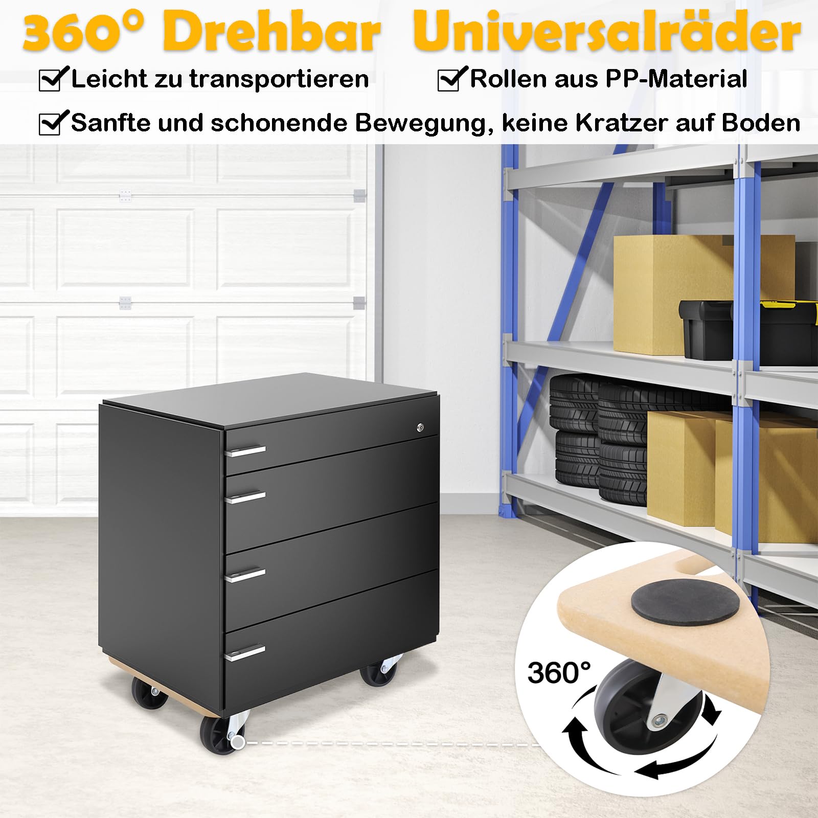 UISEBRT 4 Stück Transportroller 580 x 290 x 108mm Rollbretter Transport aus MDF-Platte Möbelroller Transporthilfe für Umzug Möbel-Transport - 200kg Tragkraft
