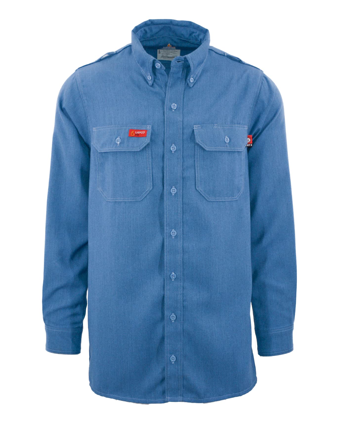 LAPCO FR Men's 5.5oz. Westex DH Air Work Shirt, Medium Blue, 6XL Long