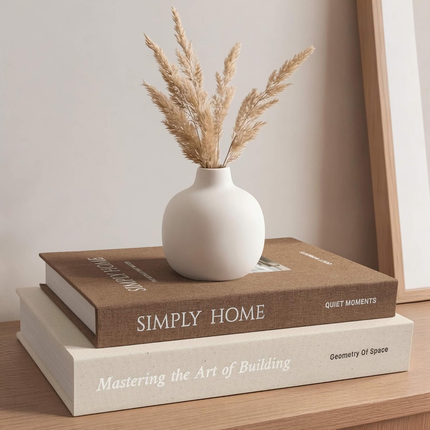 MAOBUYOU Linen Decorative Books Set of 2, Faux Books for Coffee Table Decor