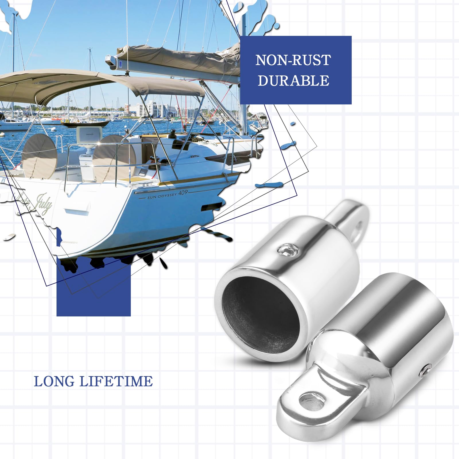 Lot De 2 Capuchons Coulissants Triangulaires Pour Bateaux En