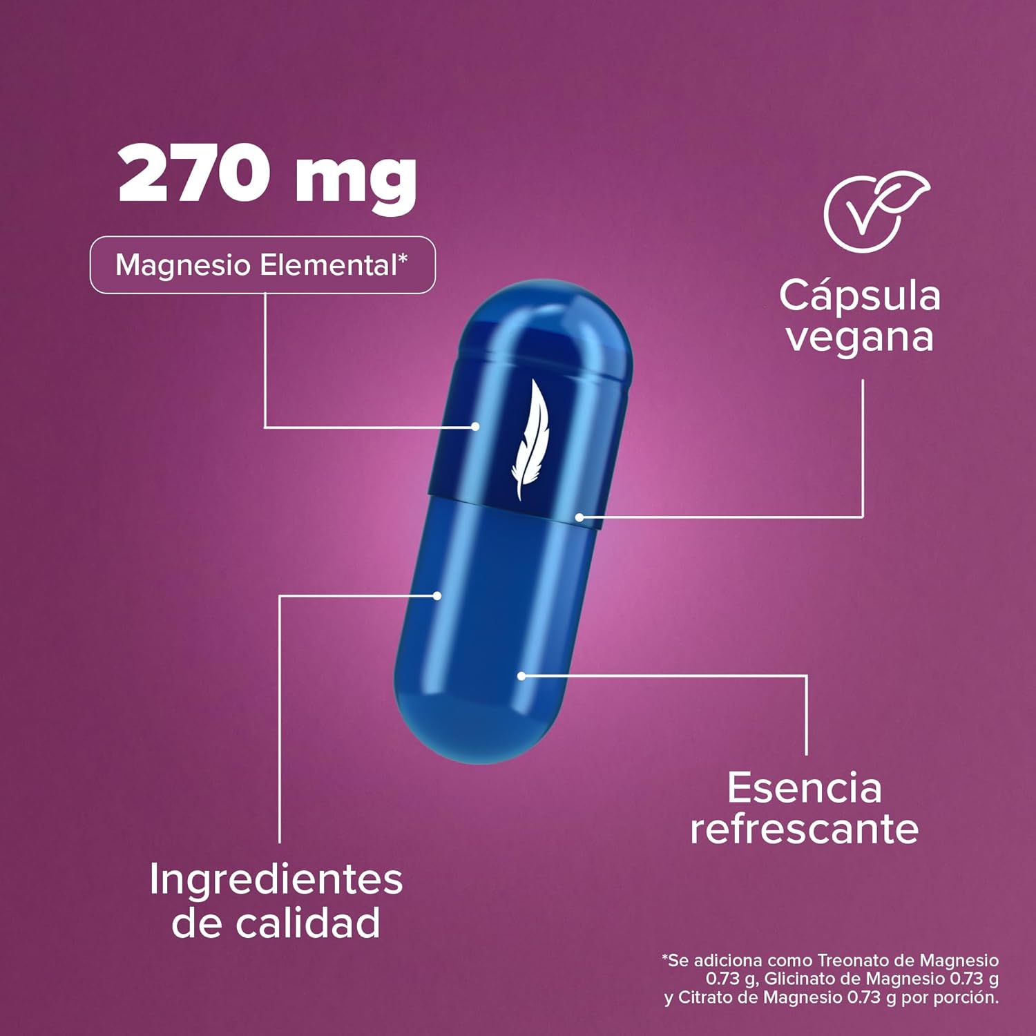 Birdman Mag Trifecta 270 mg Treonato, Glicinato y Citrato de Magnesio | Distintos Beneficios | Fórmula Limpia Sin Aditivos | Cápsula Vegana | Suplemento Alimenticio | 60...