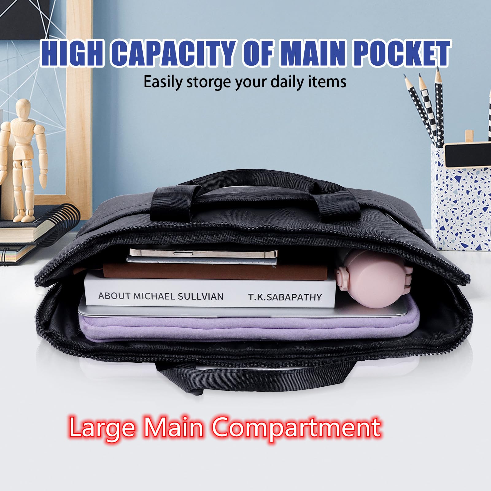 Jdgw, Bolsa Breifcase Unisex Adulto, Negro, 18.4inch