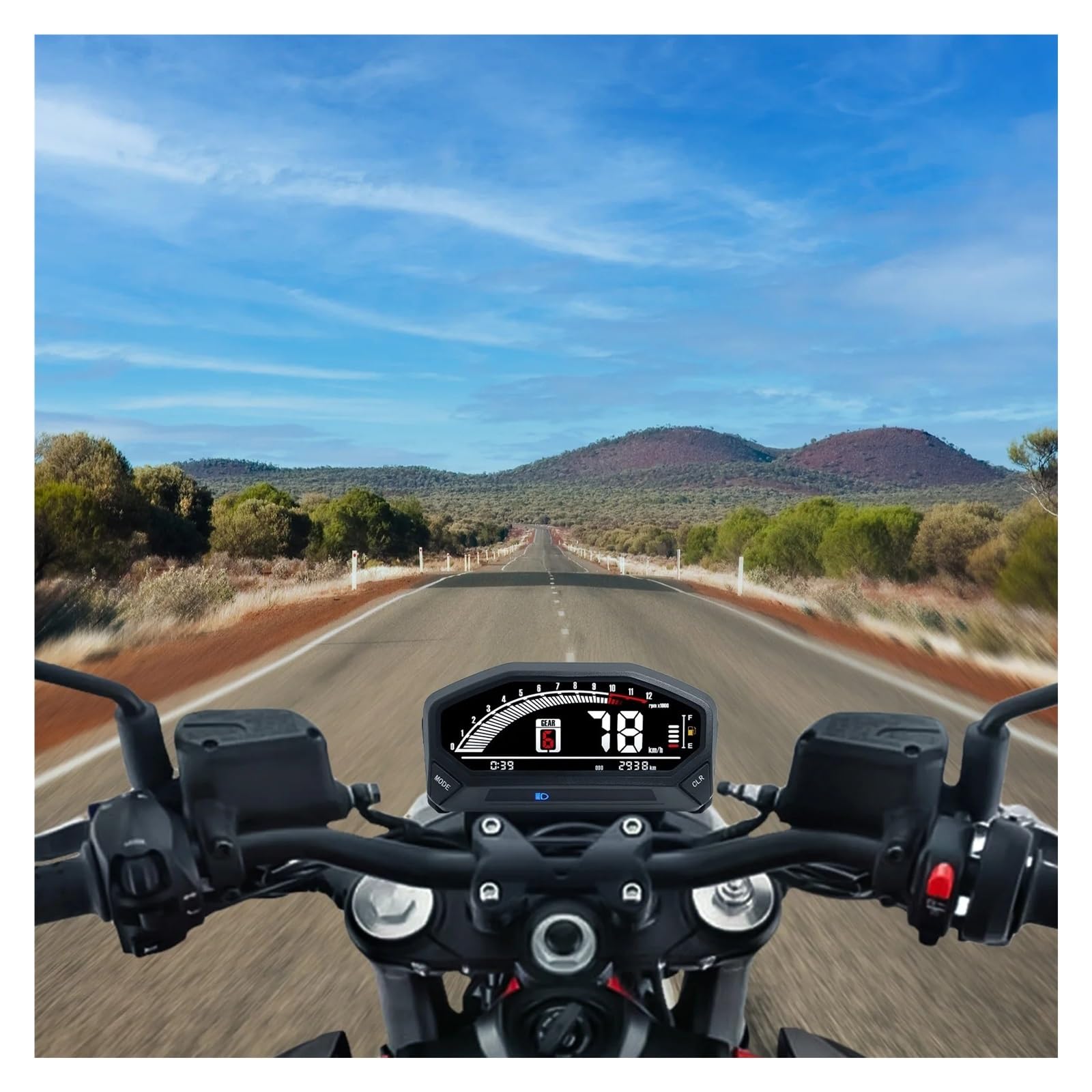 Contagiri contachilometri Accessori Moto LED Tachimetro Contachilometri Contagiri Indicatore Digitale Strumento Moto Per 1,2,4 Cilindri YG150-23