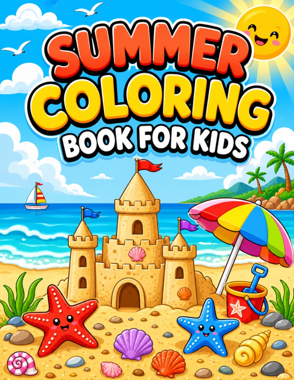 Summer Coloring Book for Kids: Creative Summer Fun with Beaches, Ice Cream, Sunshine, and More