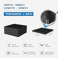 Vista 3 de Paquete de 56 paneles de espuma a prueba de sonido, paneles de pared insonorizados de recuperación rápida de 1 x 12 x 12 pulgadas, paneles