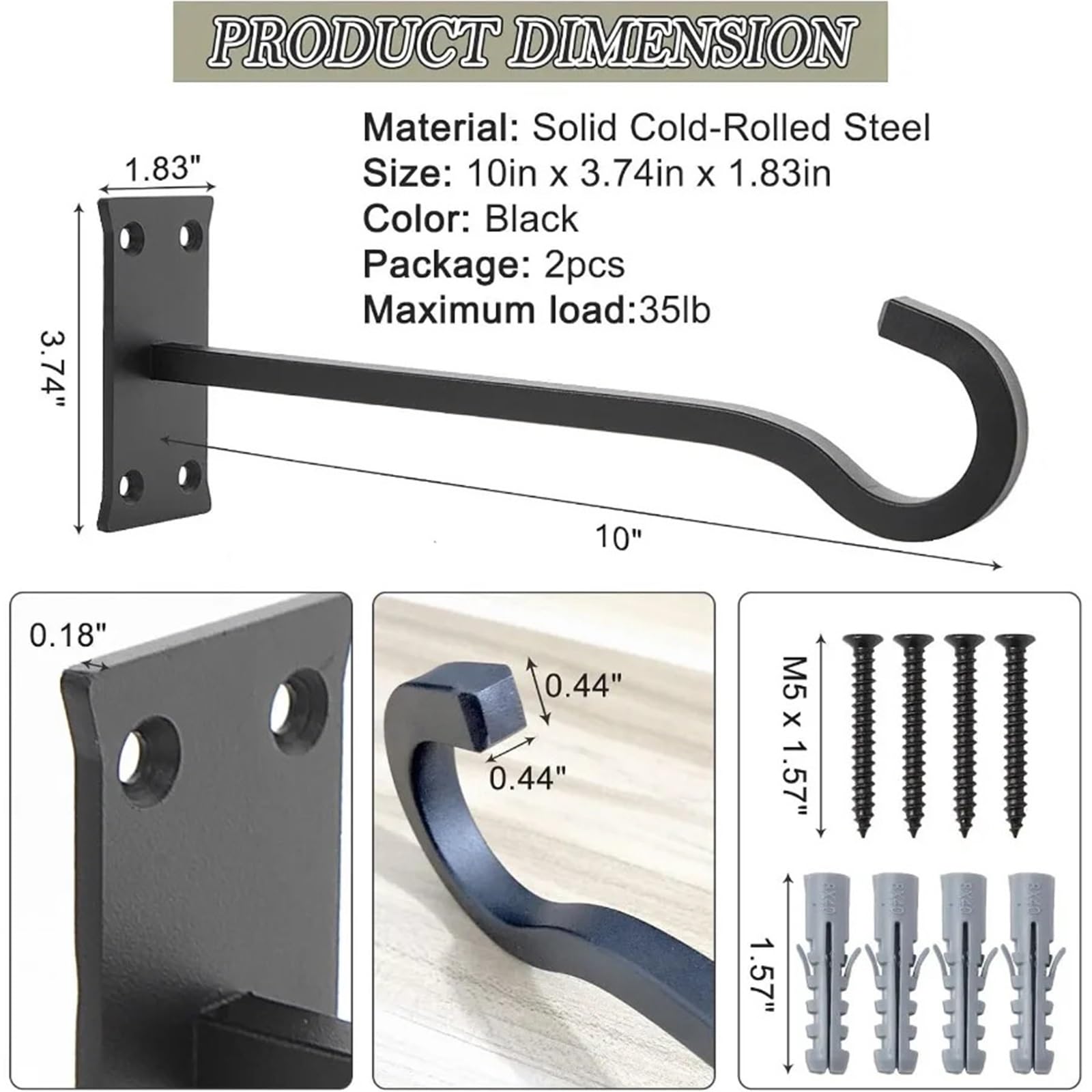 2 ganci da parete in metallo for mangiatoie for uccelli esterno o interno, for piante resistenti, 10 pollici Per Vasi Sospesi