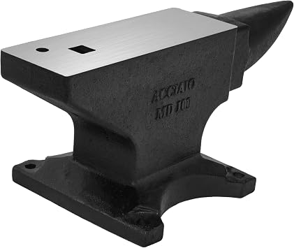 100 Lbs Cast Steel Single Horn Anvil 55HRC Heat Treated High Hardness
