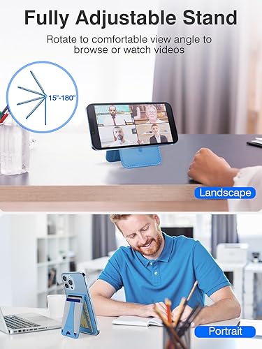 Miniatura 3 de Diseñado para cartera MagSafe, soporte magnético para tarjetas Eiffel-Tower para Apple Magsafe, soporte ajustable de cuero Magsafe para la parte