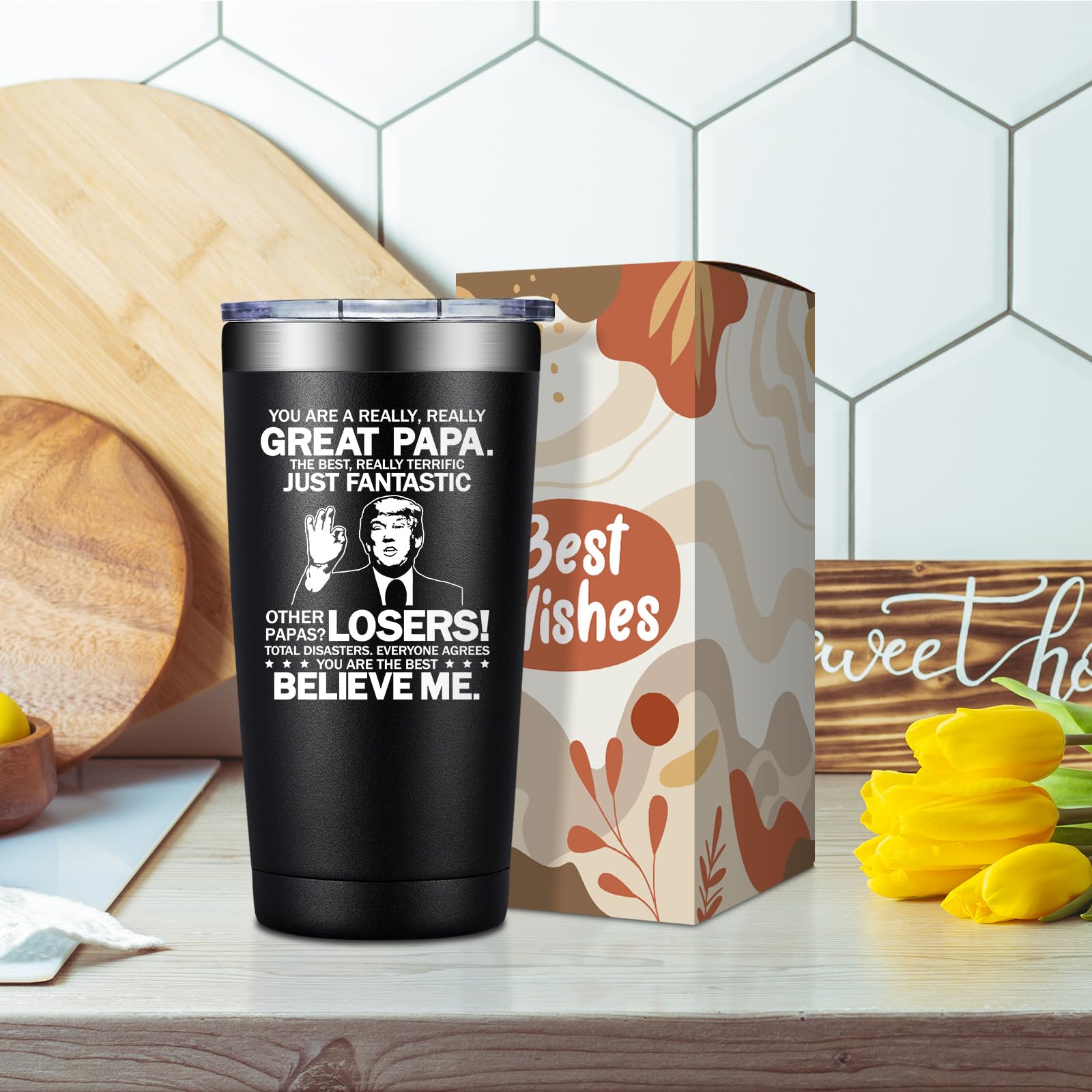 Grifarny Papa Gifts - Fathers Day Gift for Papa's - Papaw Christmas Gifts from Grandkids - You Are a Really Really Great Papa Tumbler Cup 20oz