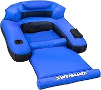 Swimline Original Fabric Covered Pool Float Mattress Ultimate Lounger Raft 9047 - Comfortable Rests, Cup Holder for Adults & Kids