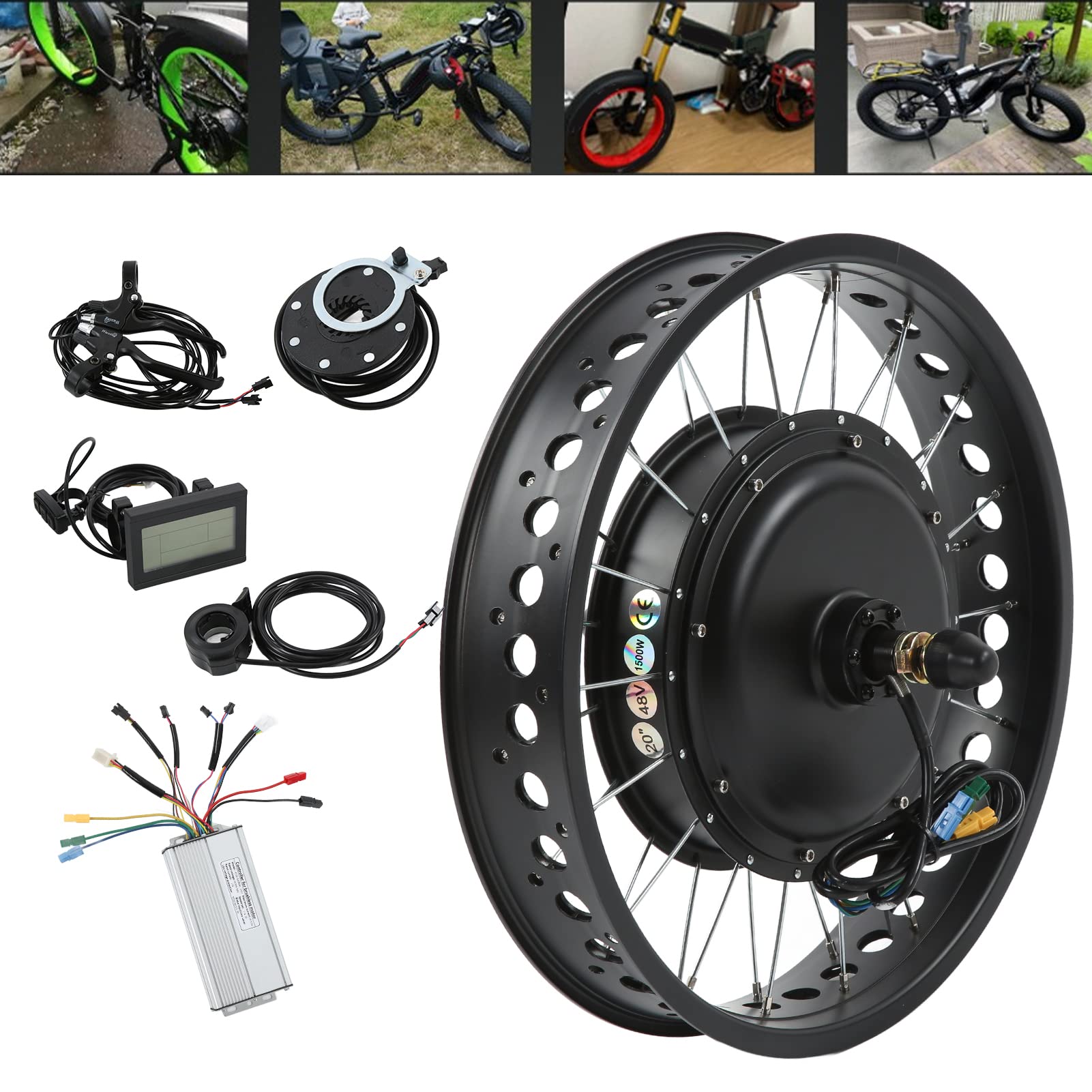 Electric Bike Fat Tire Conversion Kit 48v 1500w 20 Inch