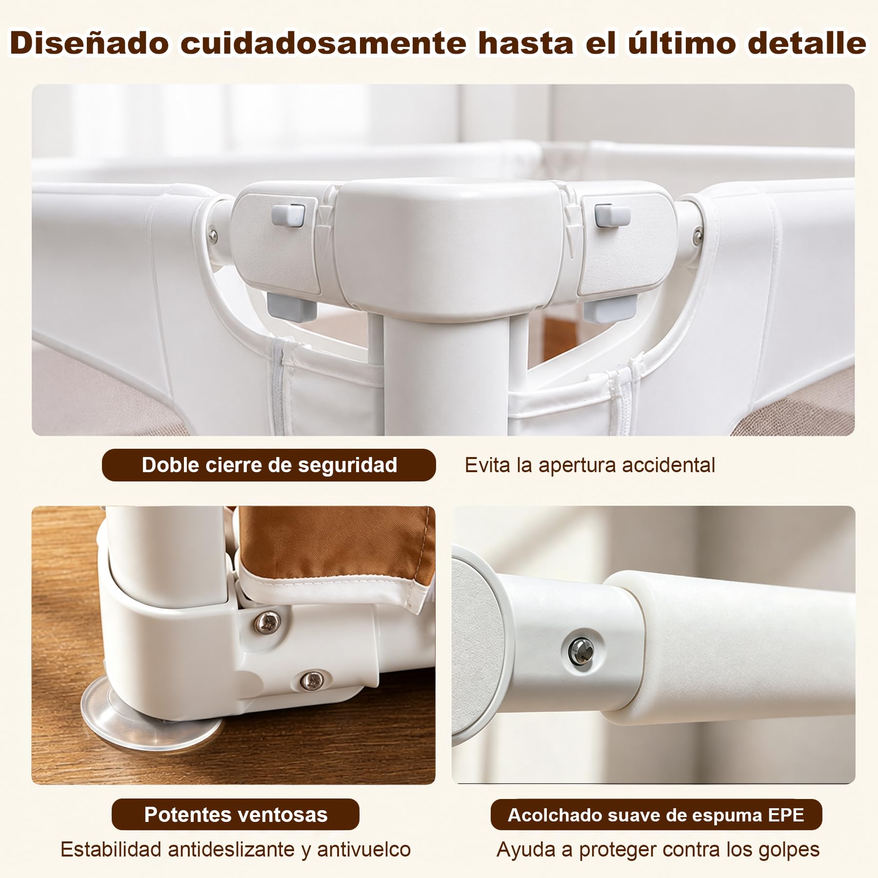 Parque Infantil Bebe 127x127 cm, Corralito para Bebés y Niños Pequeños, Parque Infantil Interior con Doble Cierre de Seguridad, Esquinas Reforzadas, Ideal para Gatear y Caminar