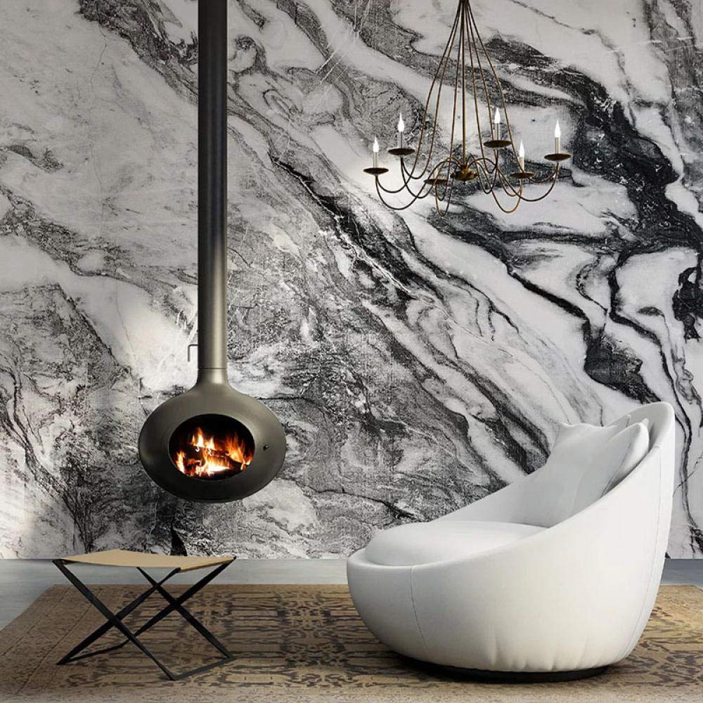 Papier peint mural 3D salon et chambre fresque marbre 350X245cm