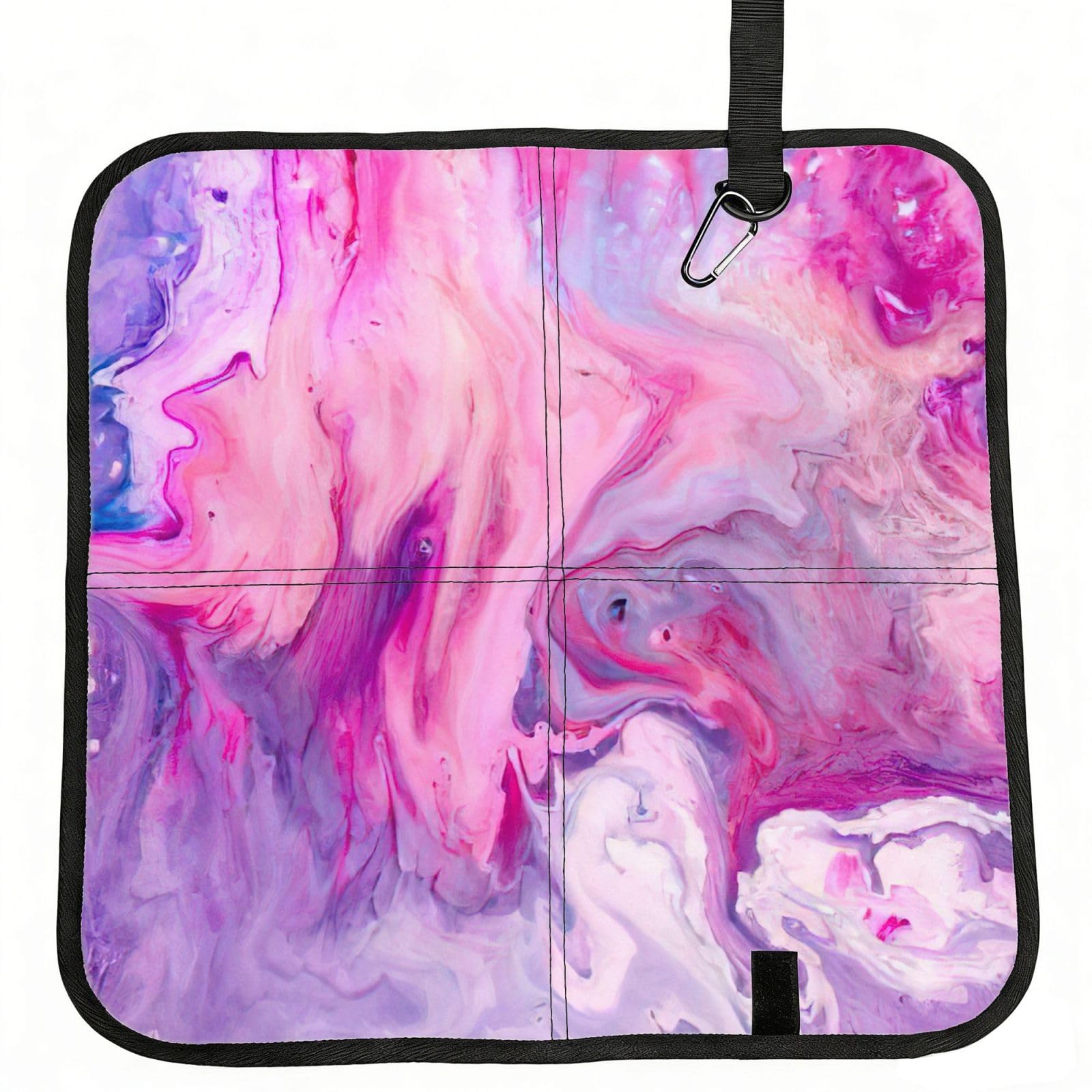 bghdfa Marble Purple Colorful Print Outdoor Sitting Mat Waterproof Oxford Cloth Seat Cushion Folding Foam Camping Seat For Picnic
