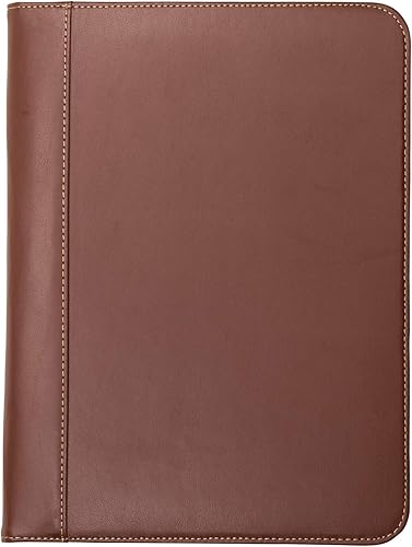 Samsill Padfolio de cuero con cremallera de punto de contraste cartera de negocios ligera y elegante para hombres y mujeres cartera para currículo Samsill Padfolio de cuero con cremallera de punto de contraste cartera de negocios ligera y elegante para hombres y mujeres cartera para currículo