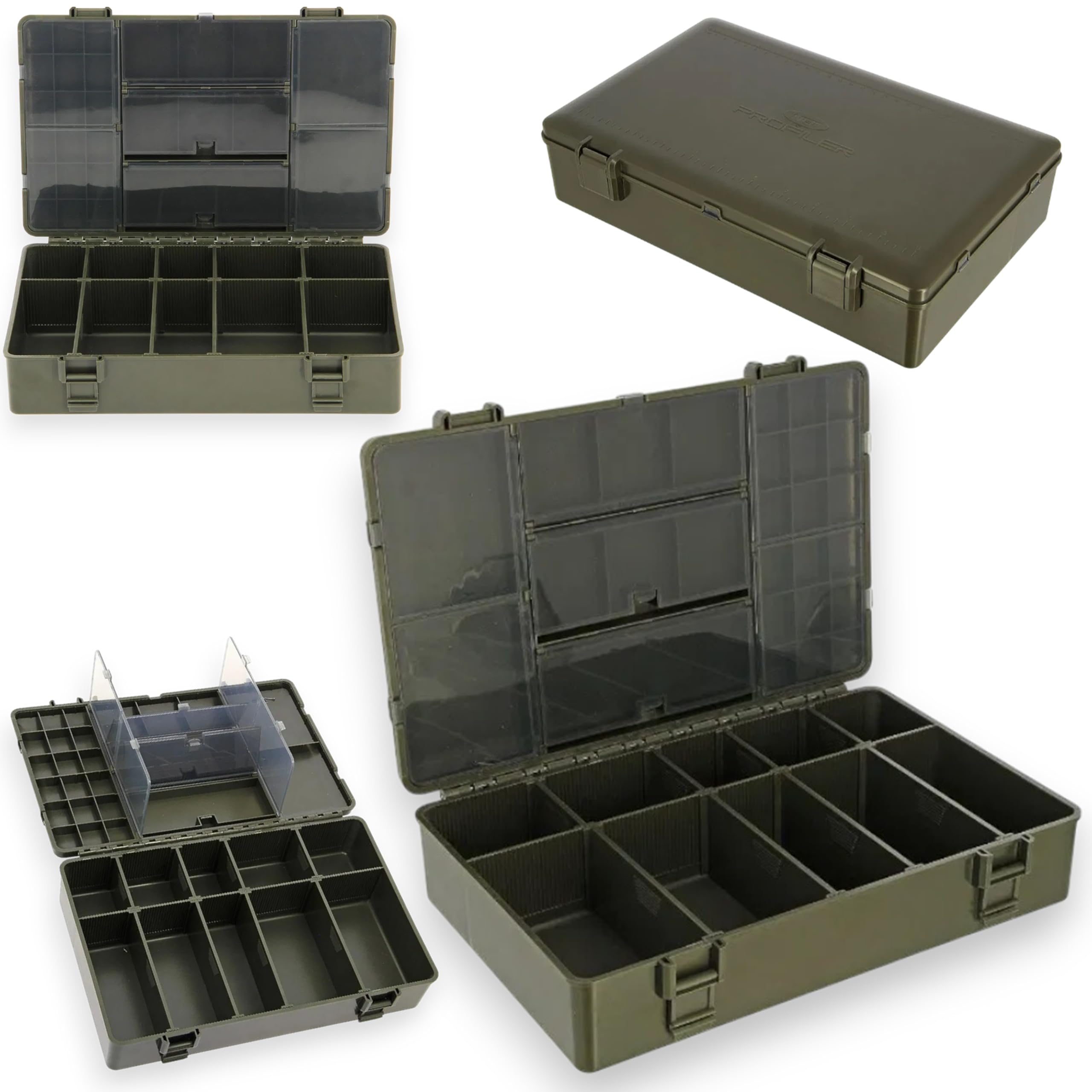 Lidsters Fishing Supplies Green Ngt Profiler Tackle Box Storage System Carp Coarse Fishing Terminal Tackle Box