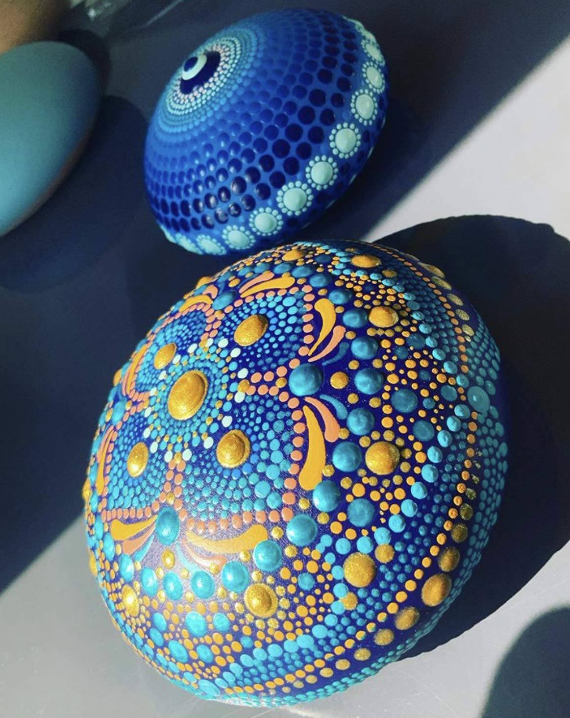 Mandalart Fabric Dot Taş Görünümlü Ahşap 10 * 10 cm
