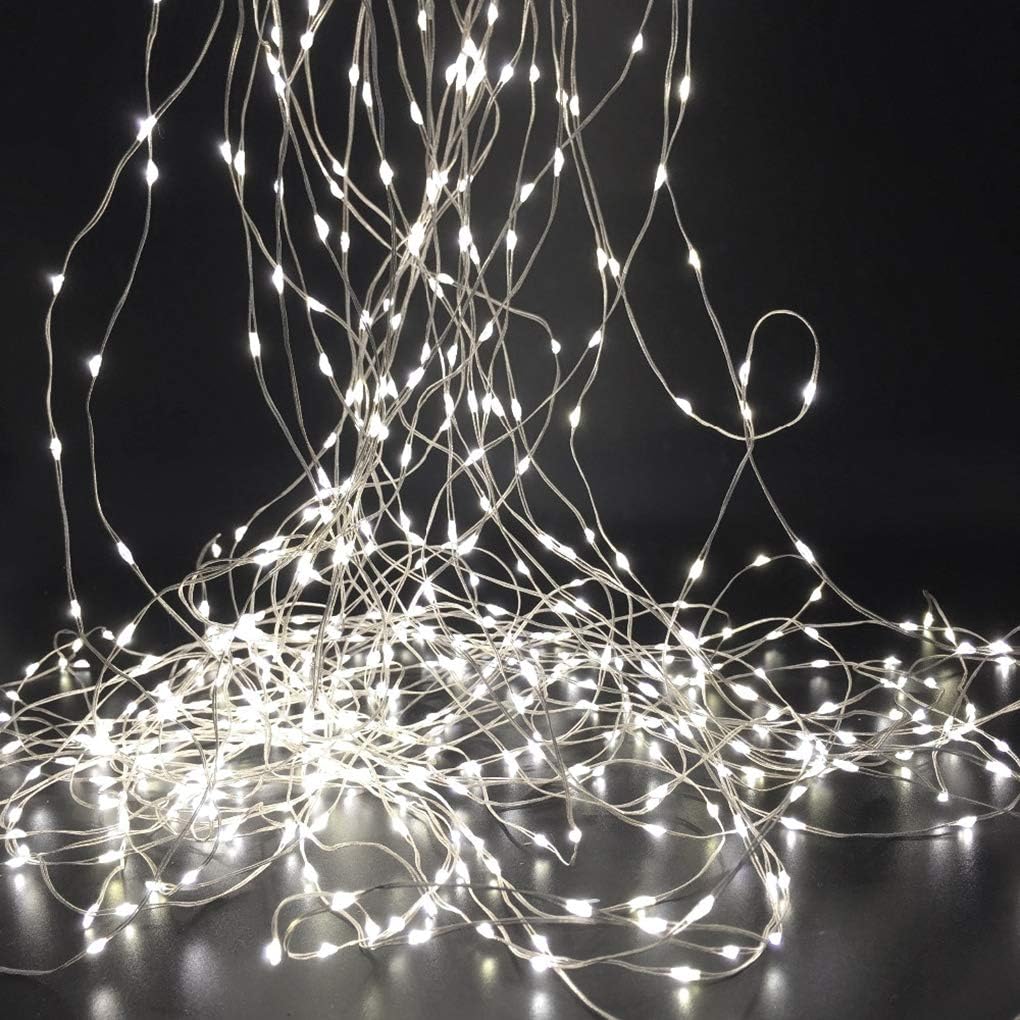 Solar String Lights Outdoor Waterproof 11 Strands 220 LEDs Branch Copper String Lights Twinkle Starry Fairy Lights Vine String Lights for Garden Christmas Tree Decoration White (Solar- White -220 LED)