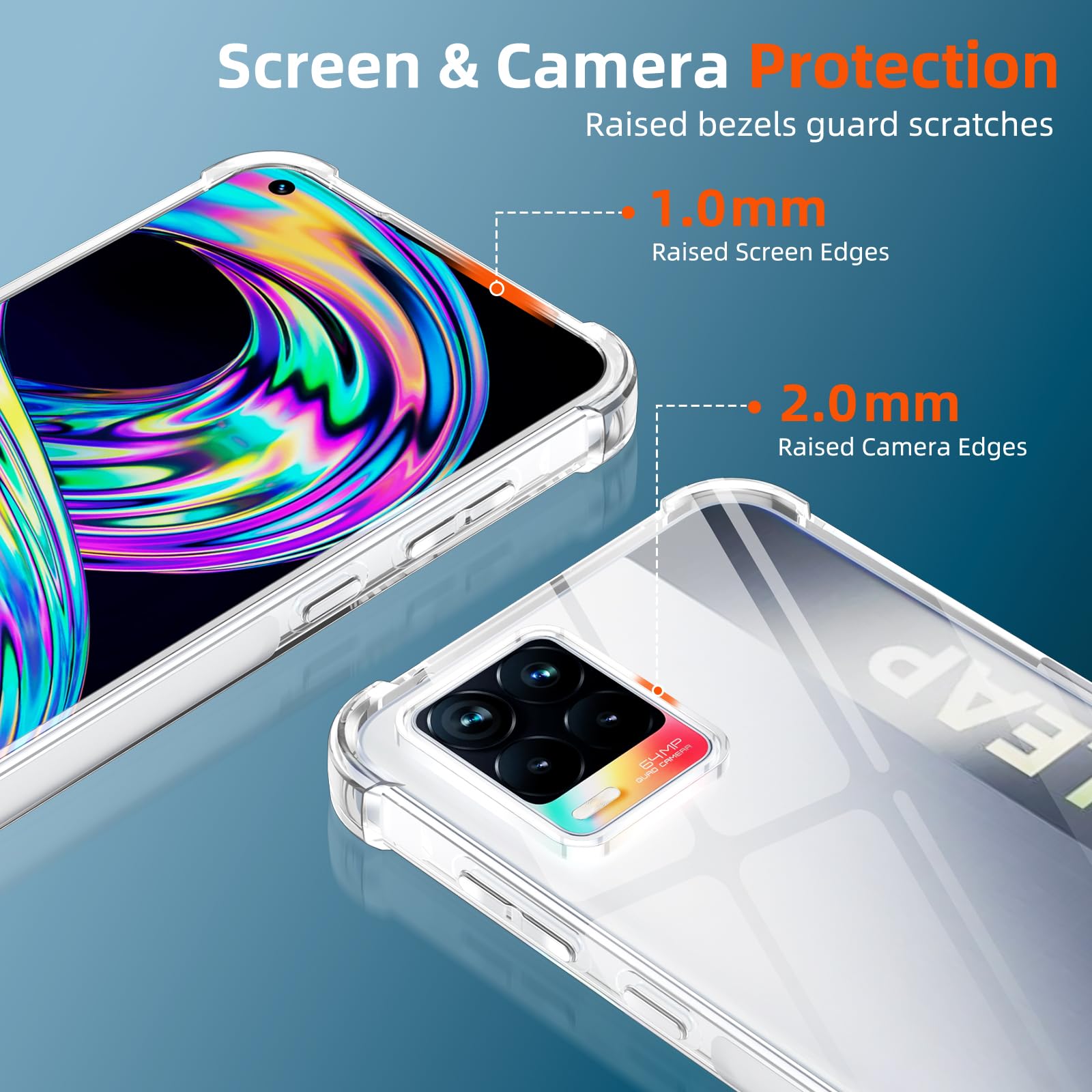 Captor Cover Trasparente per Realme 8/8 Pro 4G (Non per 5G