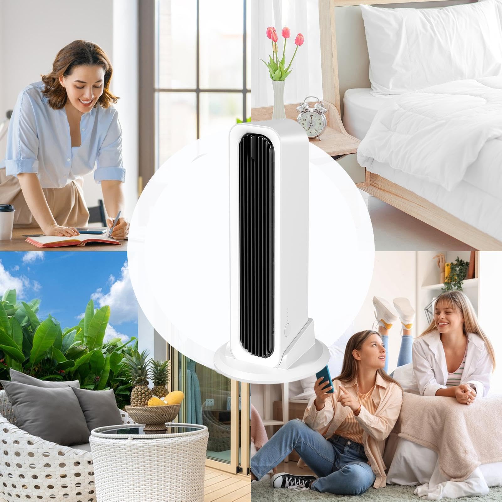 Ventilatore A Torre Da Scrivania Dispositivo Di D'Aria Senza Pale | Ventilatore A Torre Verticale Per Casa Camera Da Cucina Appartamento Ufficio Dormitorio