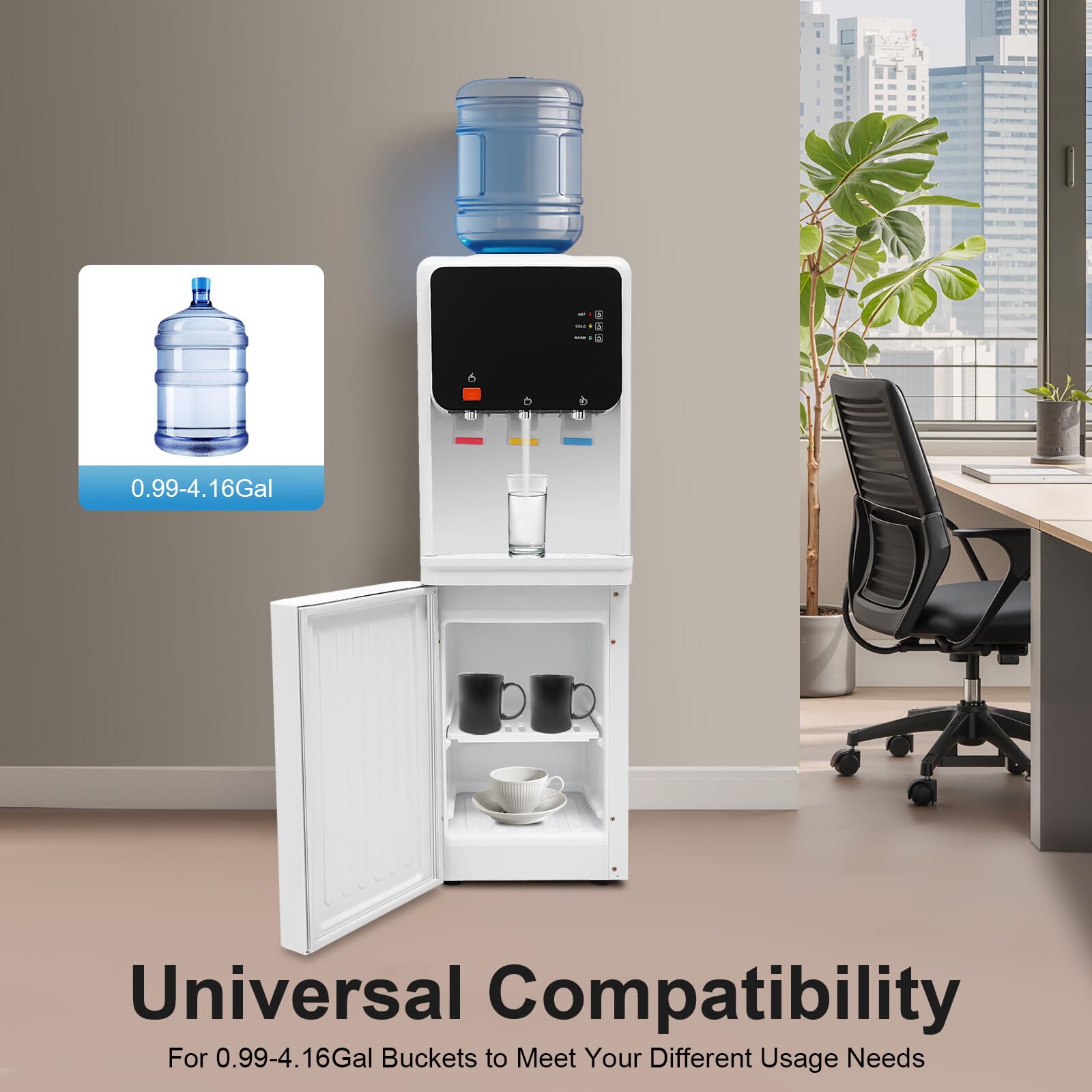Dispensador de agua caliente de 4,5 a 18,9 l, máquina de bebidas frías y calientes, dispensador eléctrico de agua caliente, fuente de agua, oficina, hogar, máquina de bebidas frías y calientes en